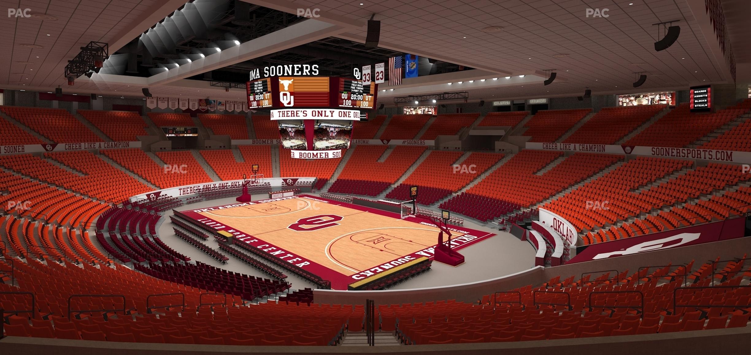 Seating view for Lloyd Noble Center Section 203