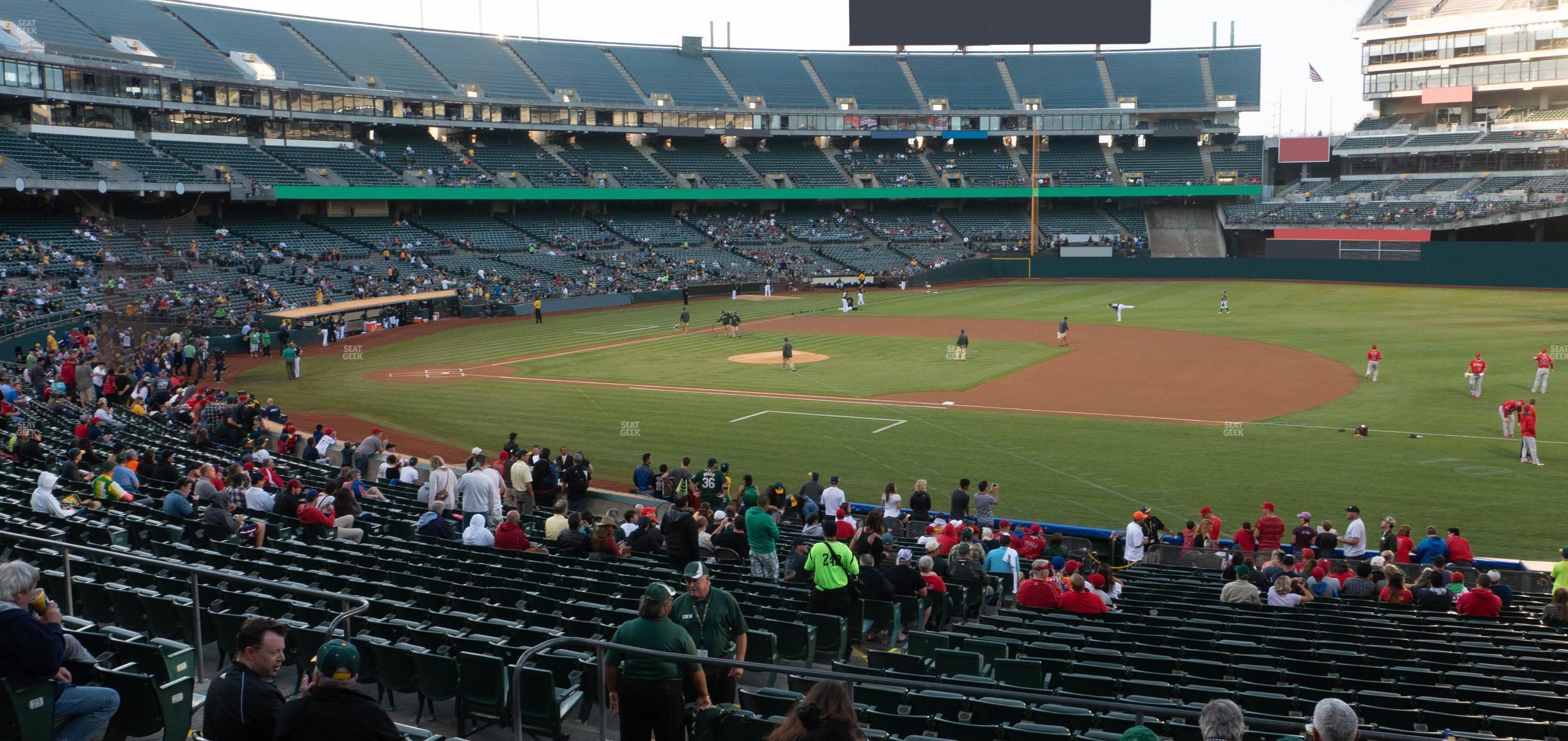 Seating view for Oakland Coliseum Section Rear 109