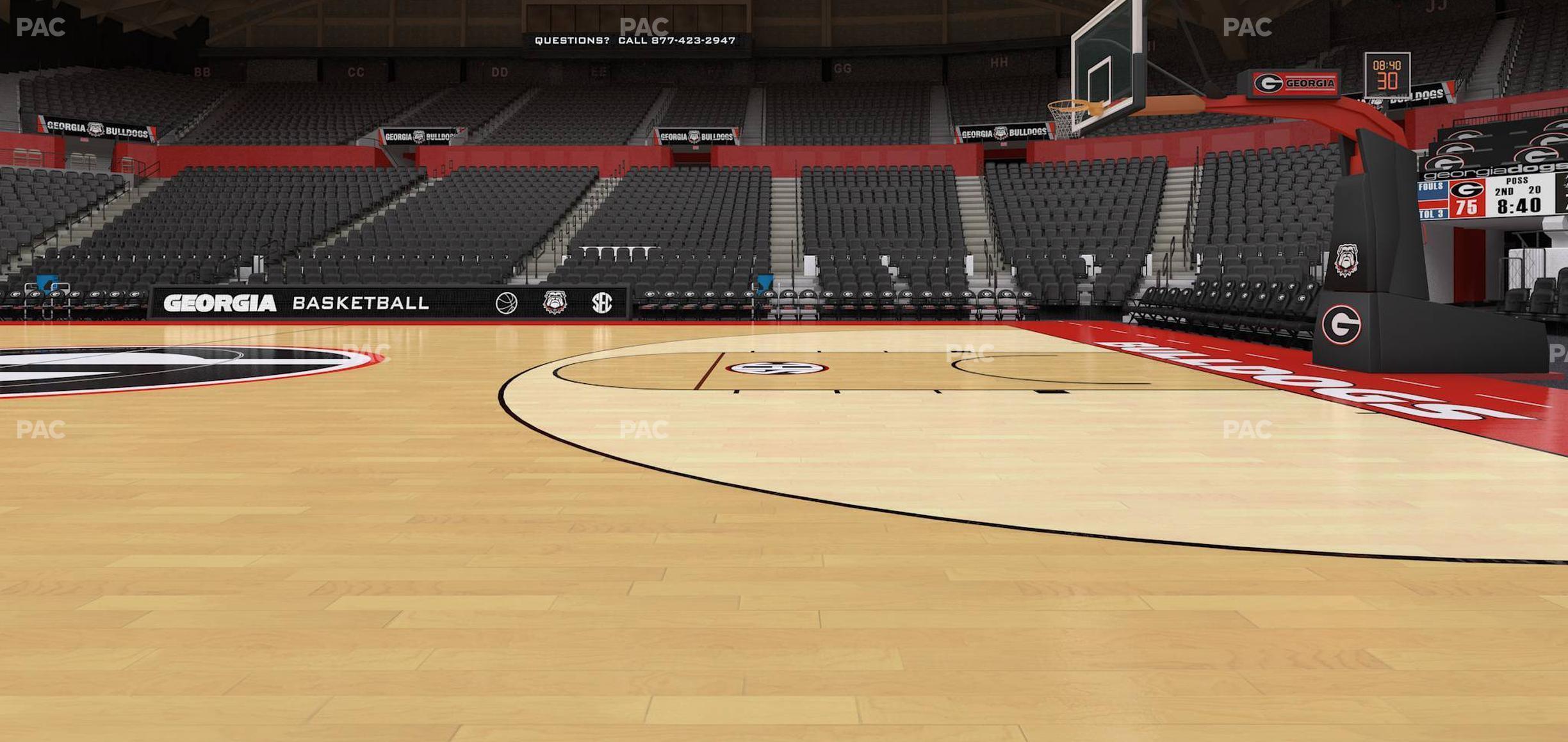 Seating view for Stegeman Coliseum Section Courtside