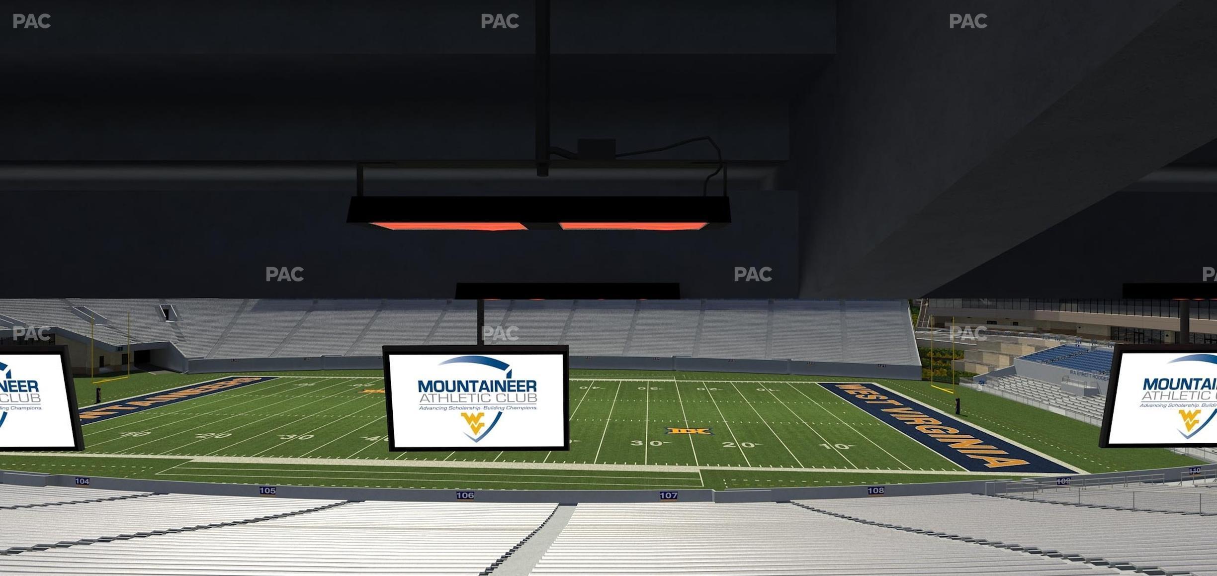 Seating view for Mountaineer Field at Milan Puskar Stadium Section Field Box 24