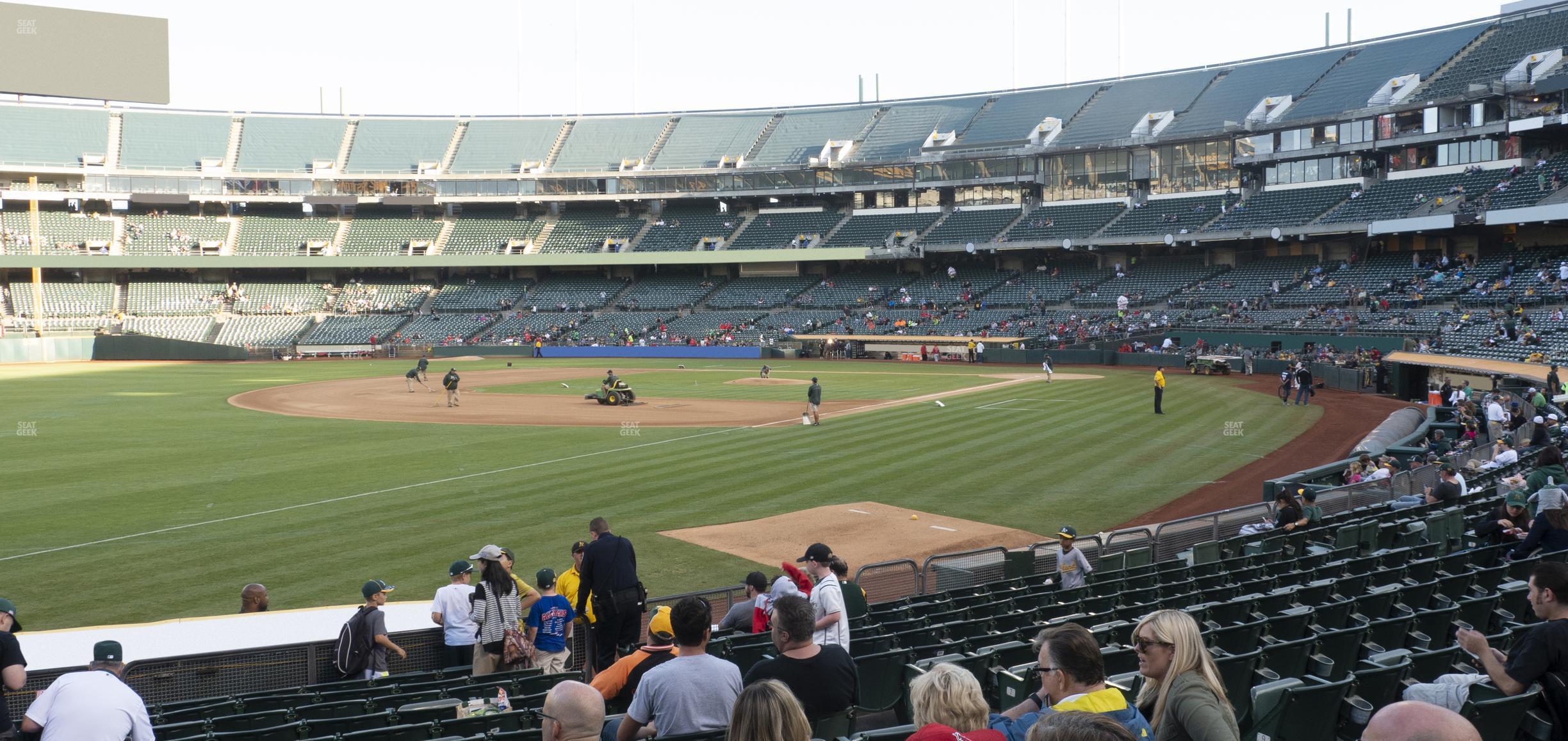 Seating view for Oakland Coliseum Section Front 128