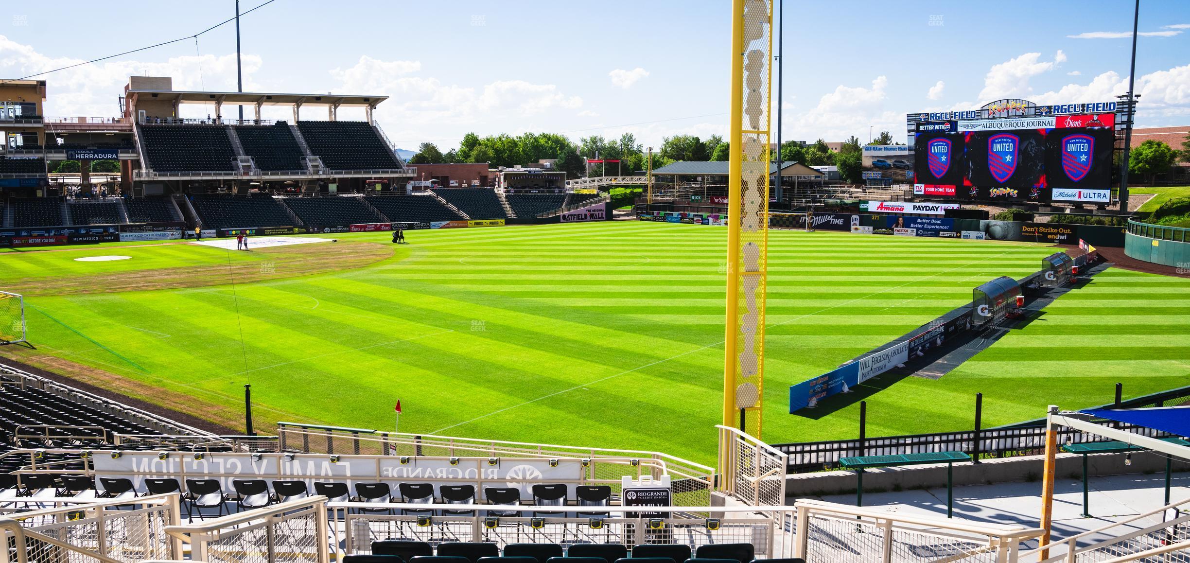 Seating view for Rio Grande Credit Union Field at Isotopes Park Section 132