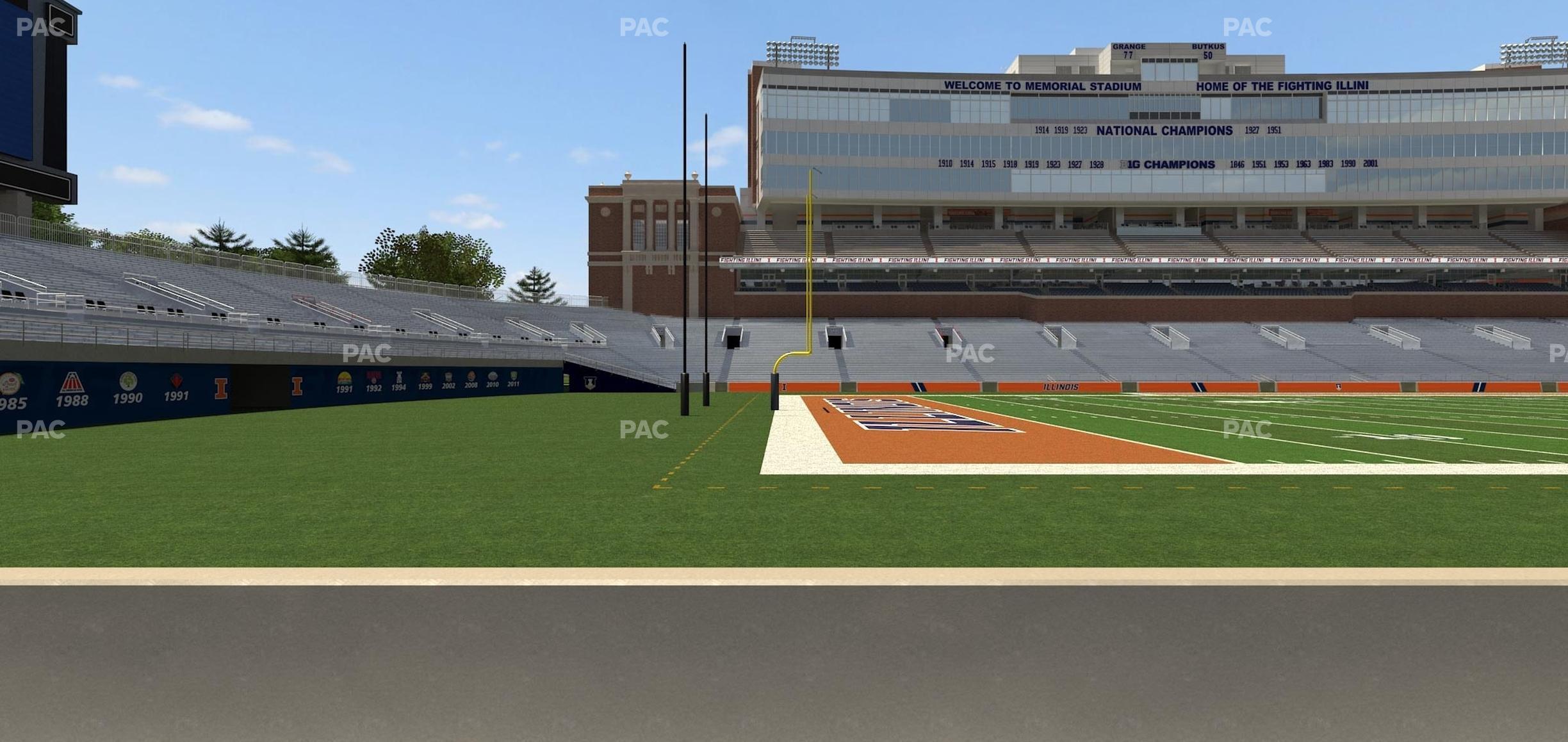 Seating view for Memorial Stadium - IL Section Front 109