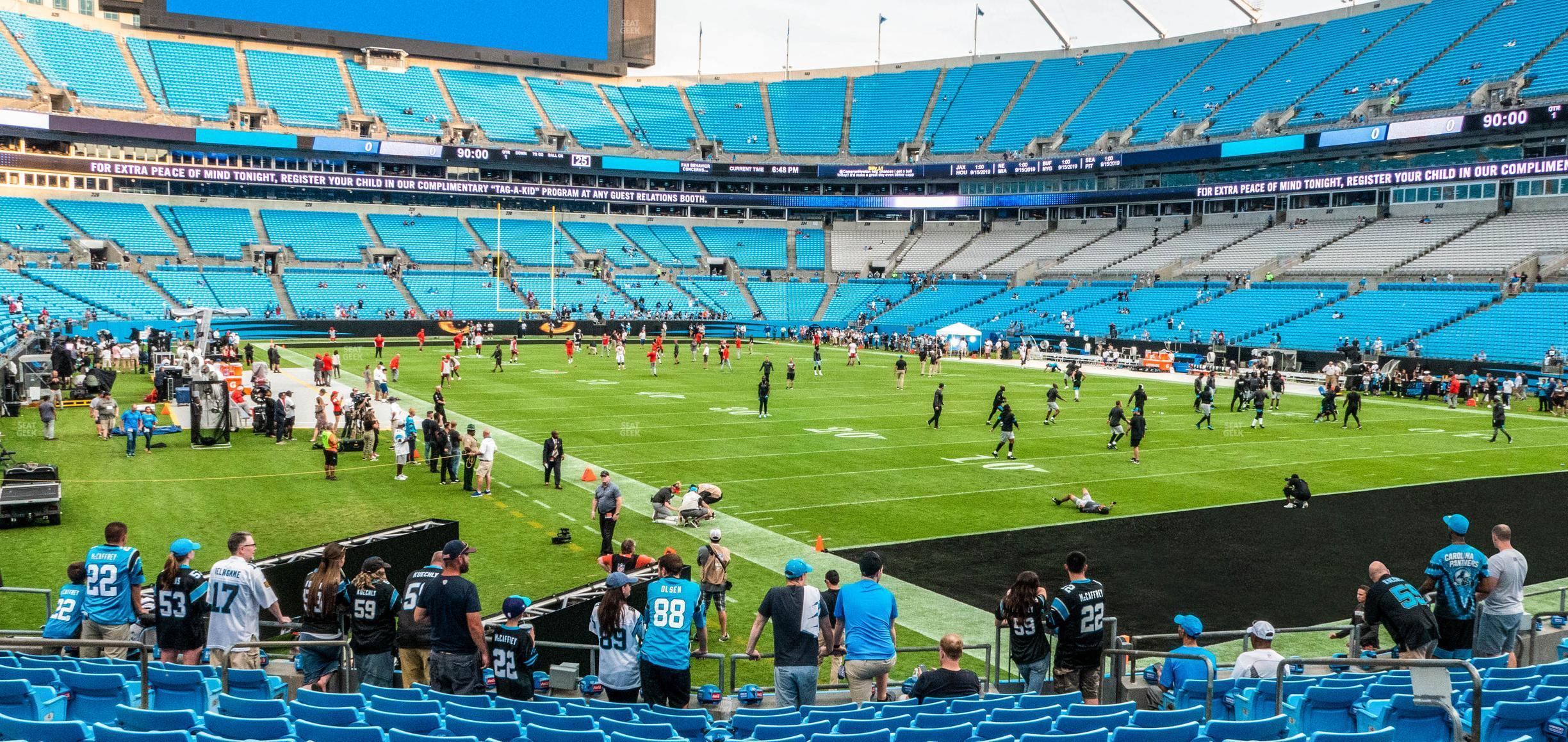 Seating view for Bank of America Stadium Section 105