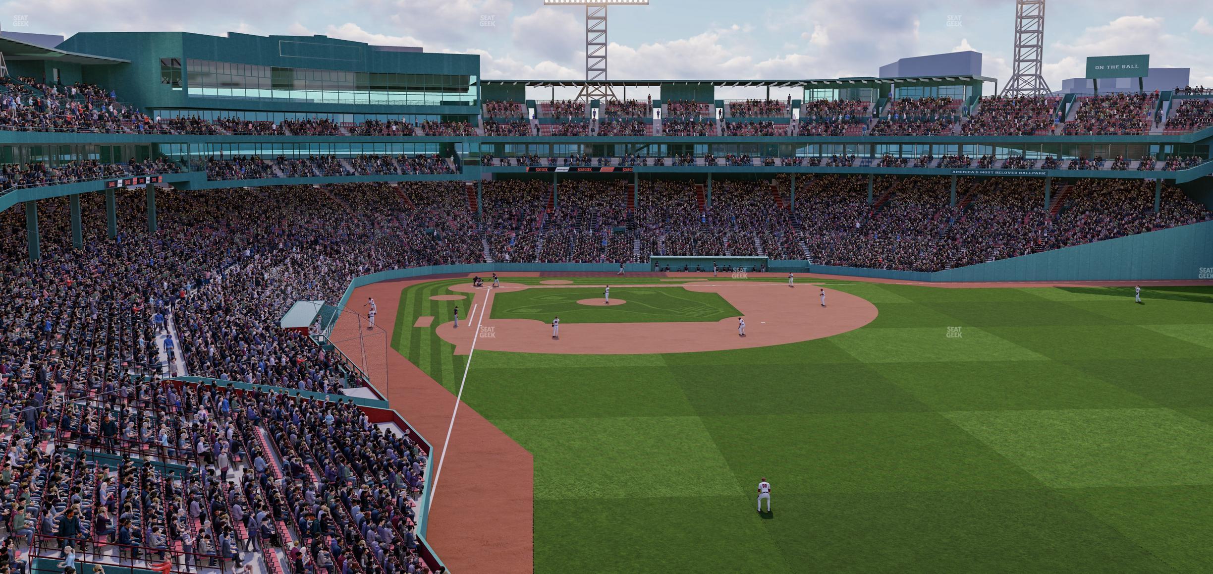 Seating view for Fenway Park Section Right Field Roof Deck Table 211