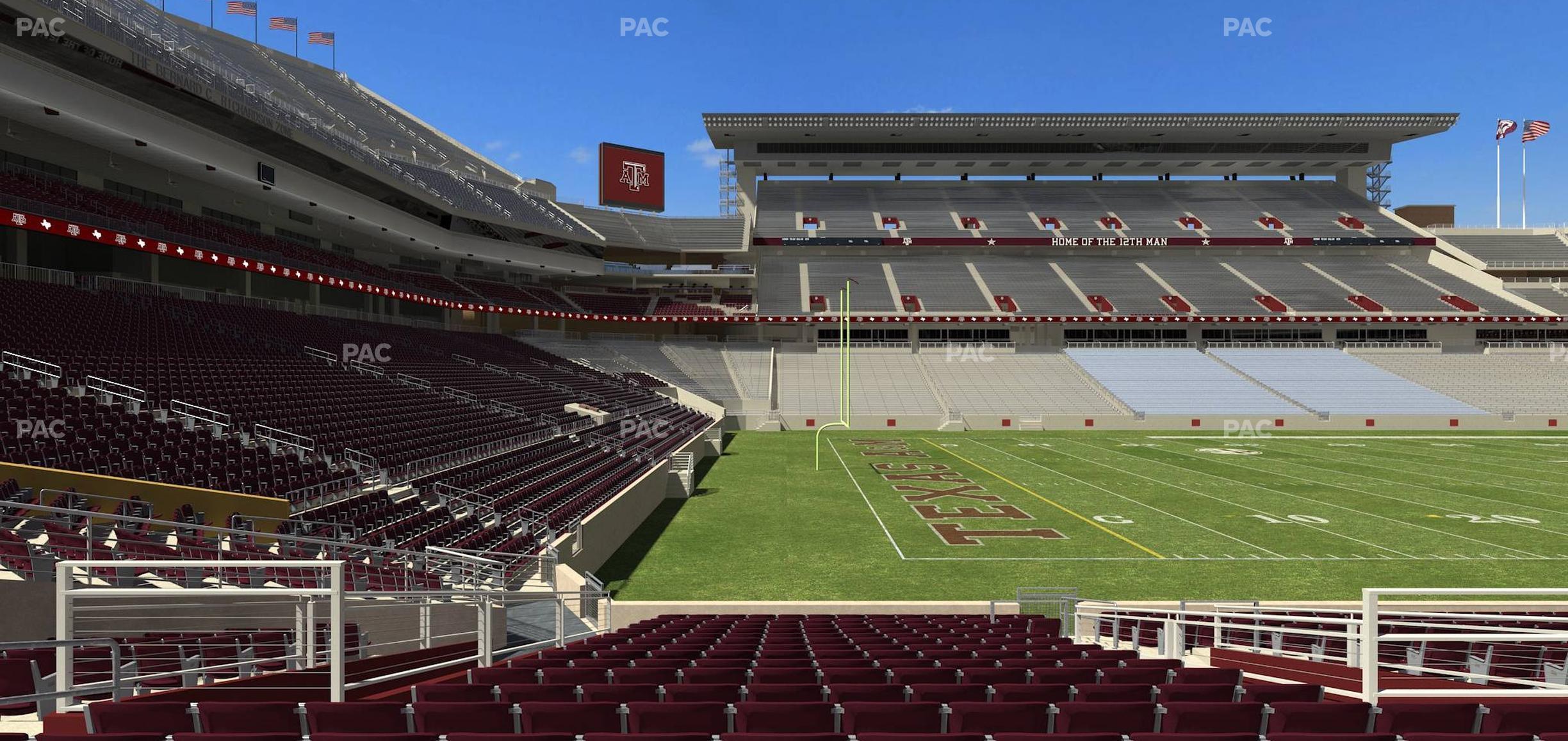 Seating view for Kyle Field Section Field Box 12