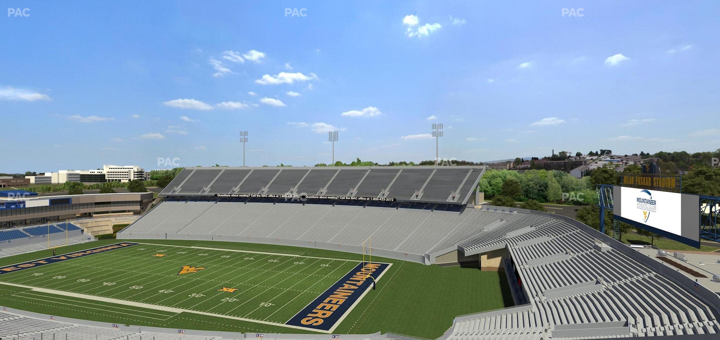 Seating view for Mountaineer Field at Milan Puskar Stadium Section 222