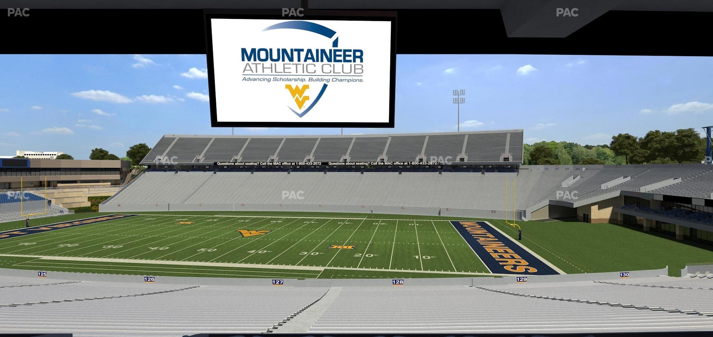 Seating view for Mountaineer Field at Milan Puskar Stadium Section Field Box 66