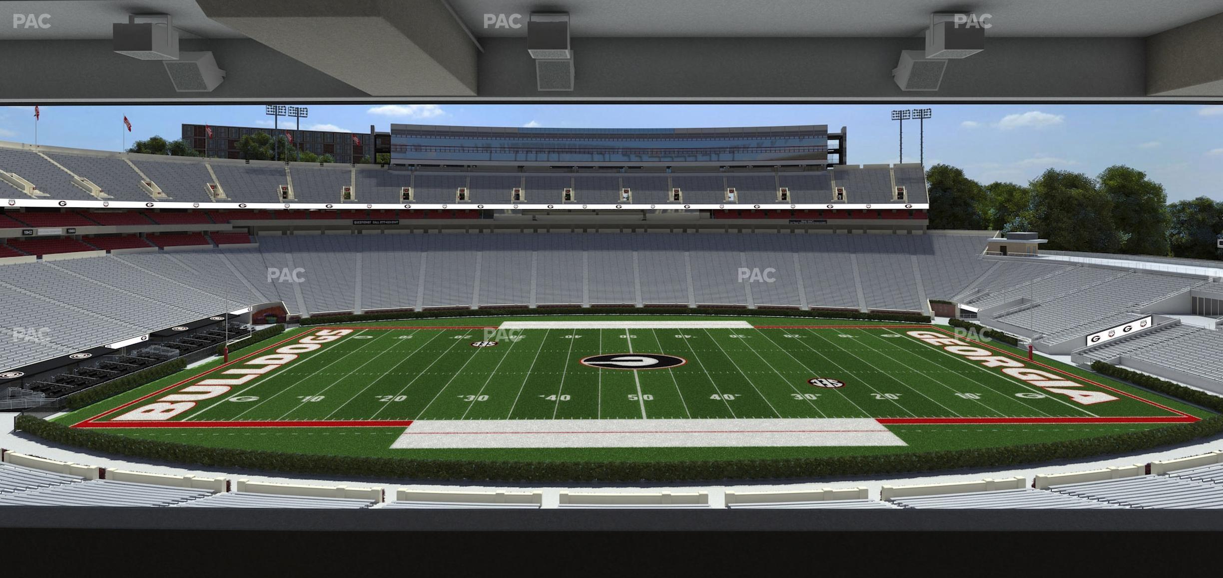 Seating view for Sanford Stadium Section North Club 207