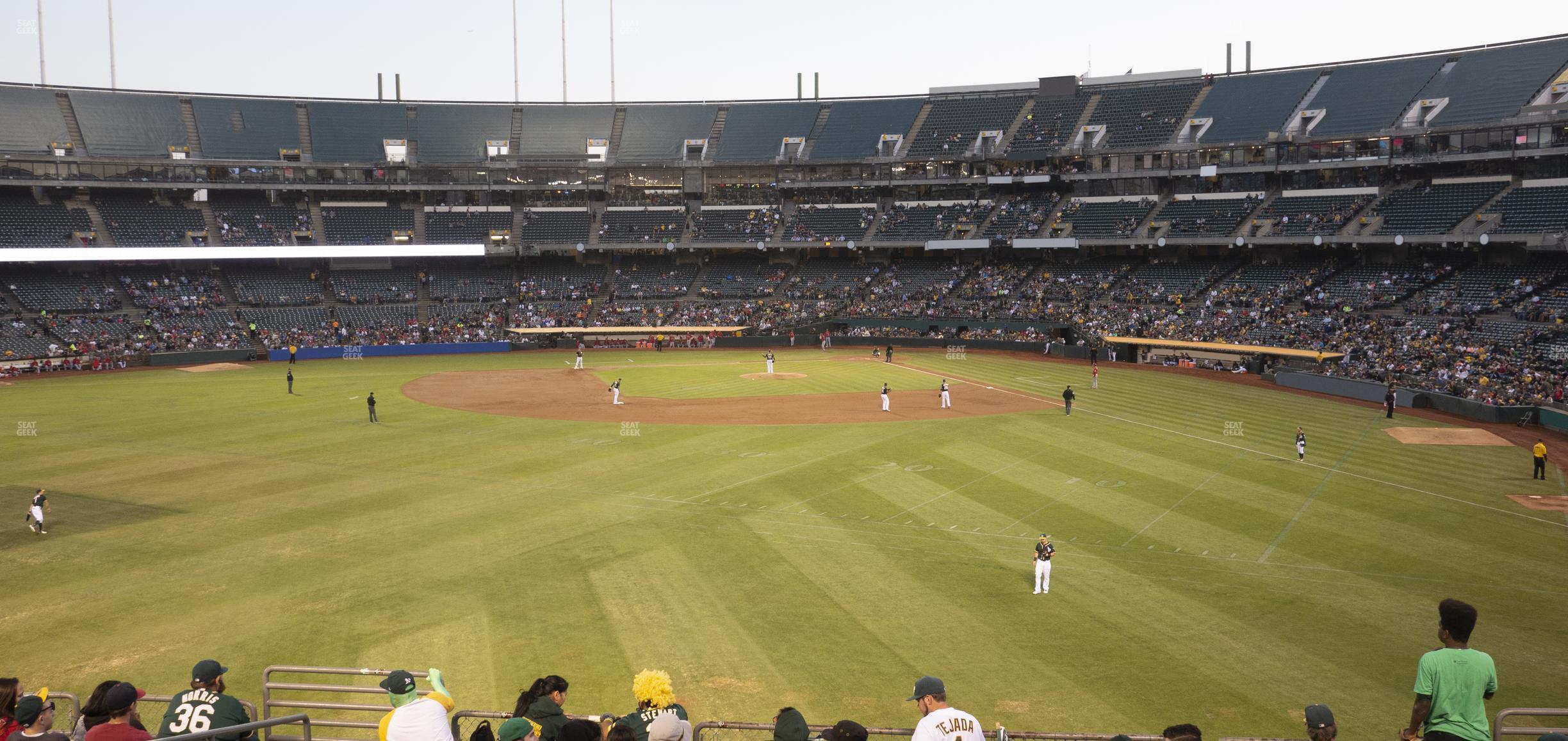 Seating view for Oakland Coliseum Section Front 136