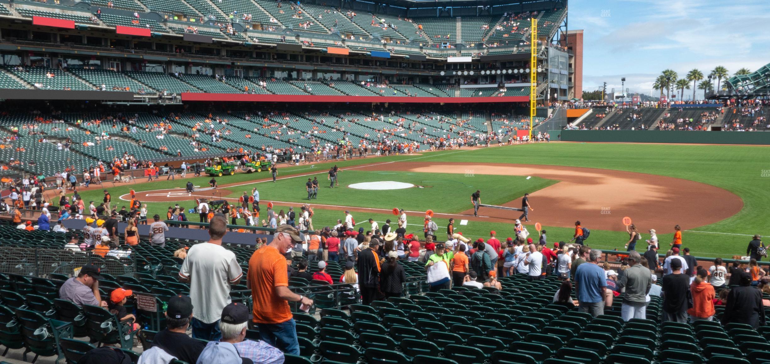 Seating view for Oracle Park Section Premium Lower Box 106