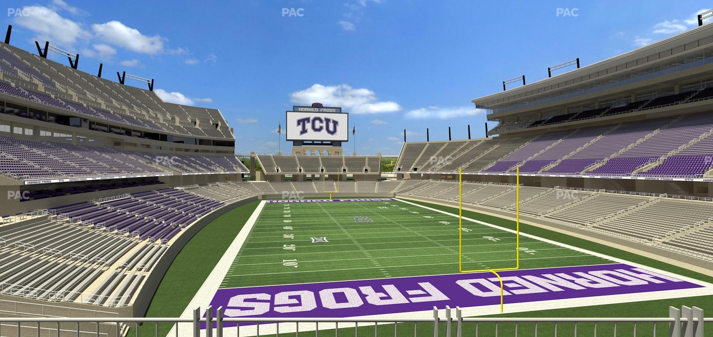 Seating view for Amon G. Carter Stadium Section South End Zone Club 4