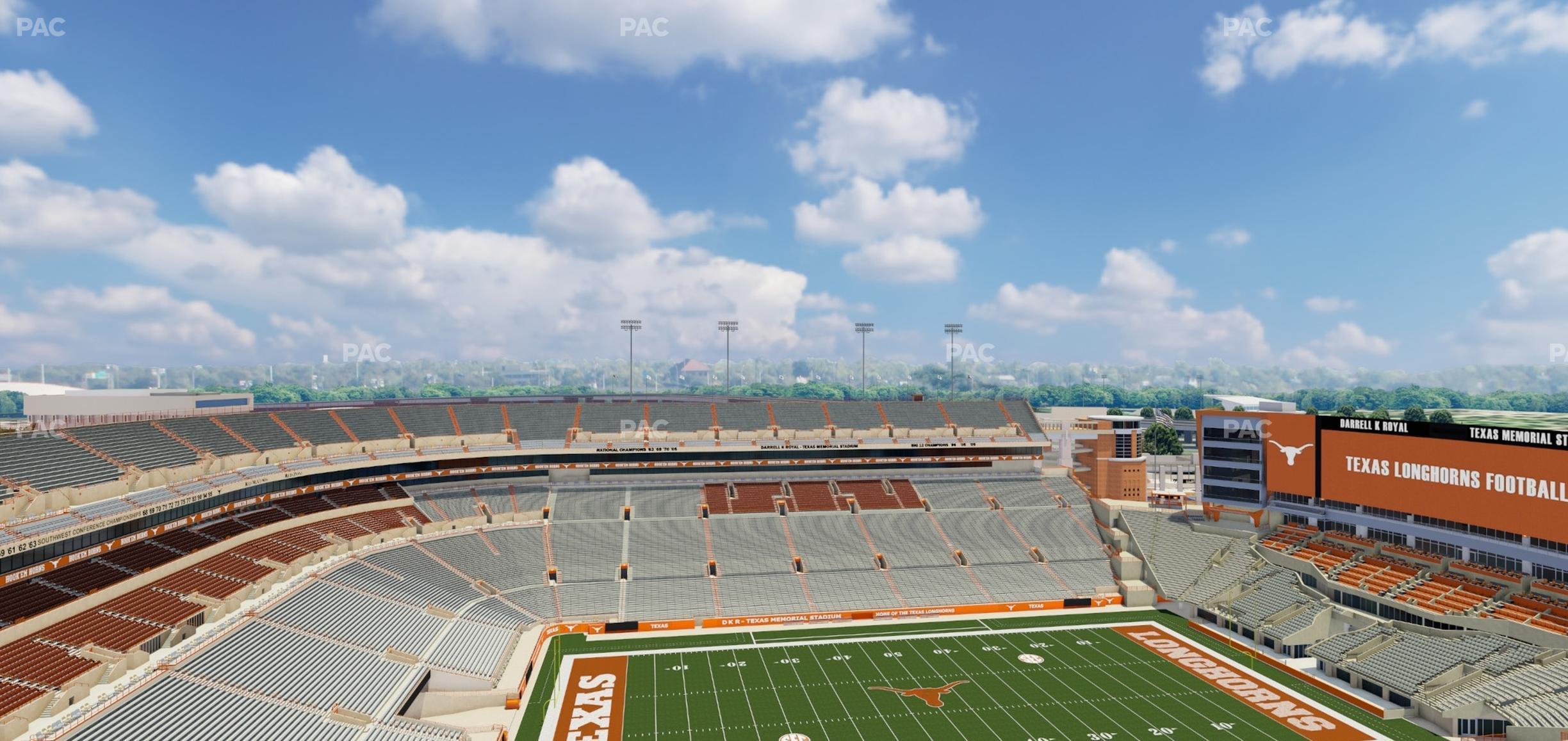 Seating view for Darrell K Royal - Texas Memorial Stadium Section 107