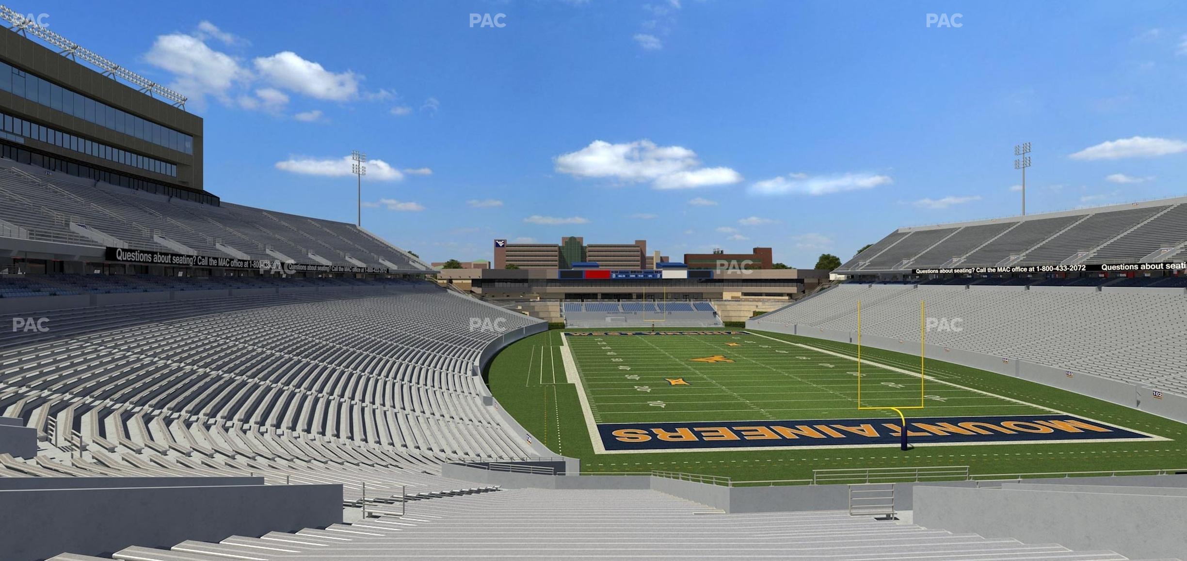 Seating view for Mountaineer Field at Milan Puskar Stadium Section 133