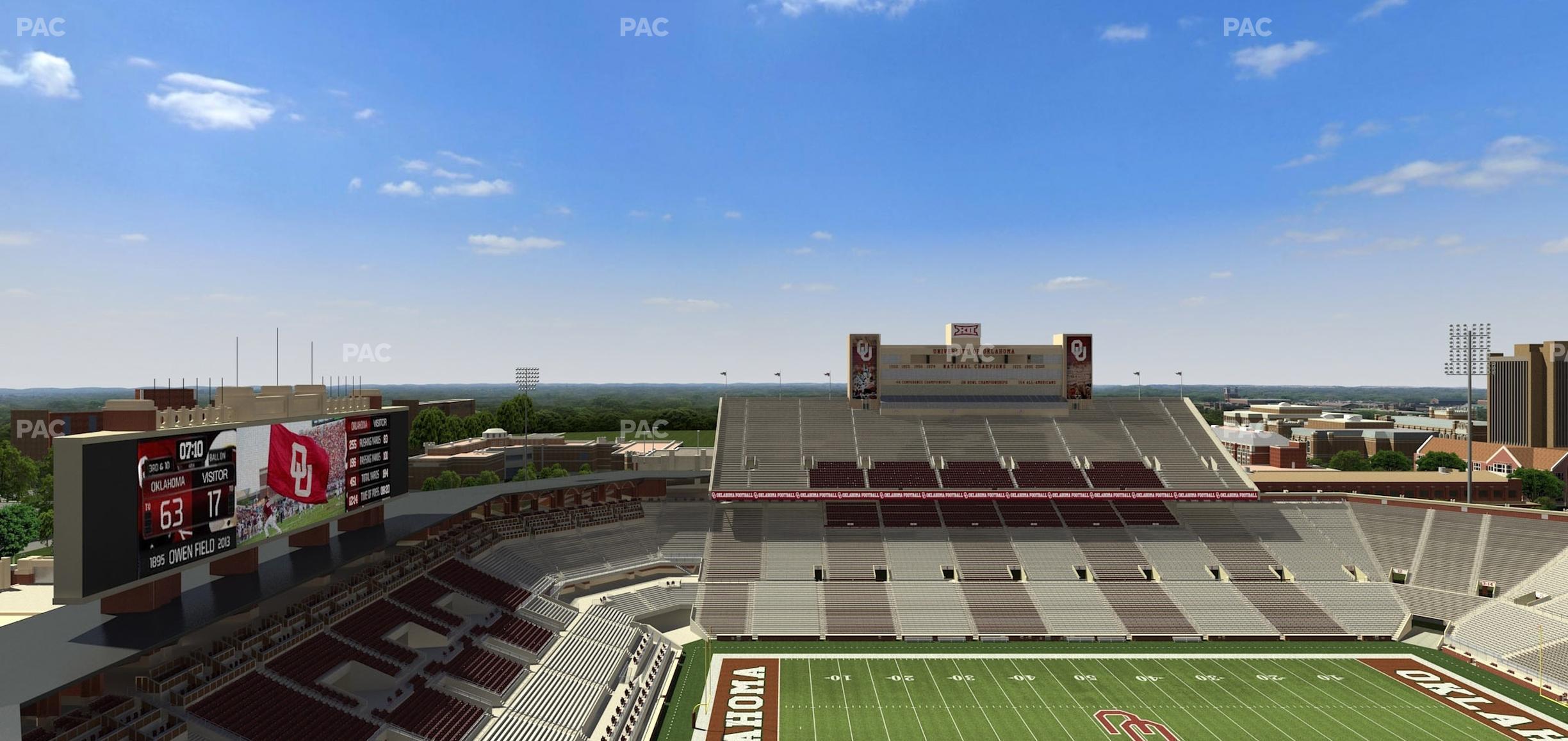 Seating view for Gaylord Family Oklahoma Memorial Stadium Section 234