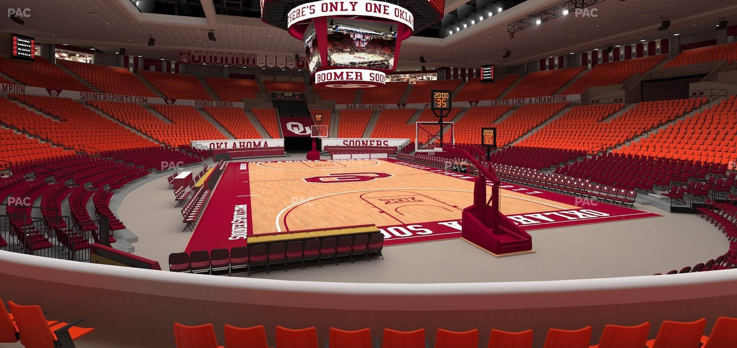 Seating view for Lloyd Noble Center Section 116