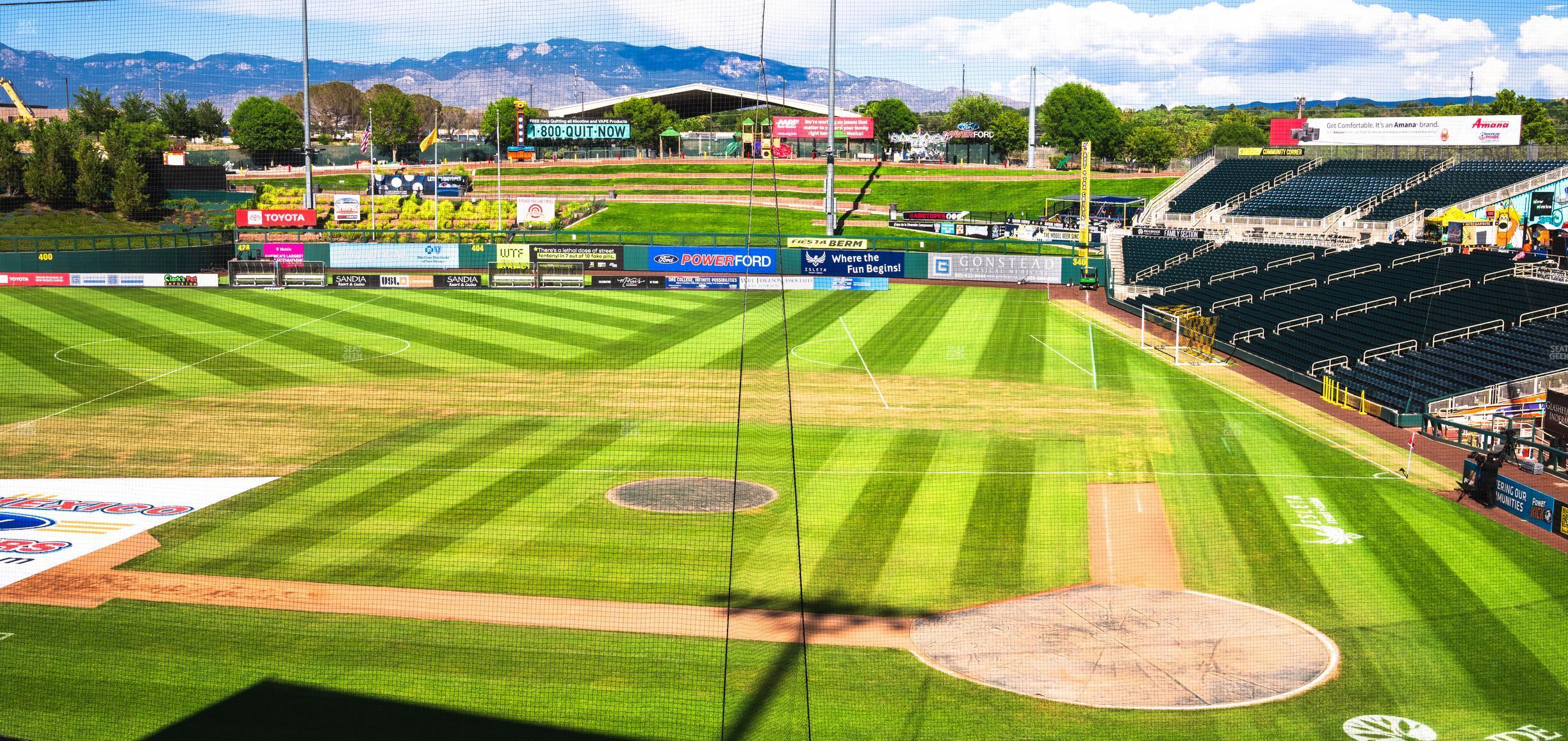 Seating view for Rio Grande Credit Union Field at Isotopes Park Section Club 307