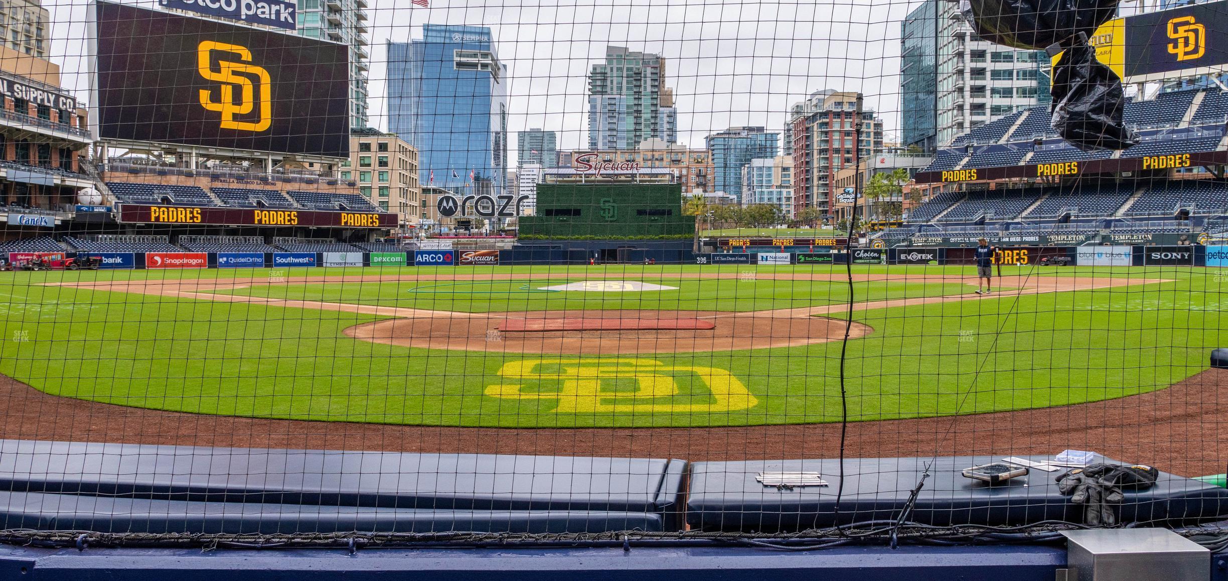 Seating view for Petco Park Section Dugout 0