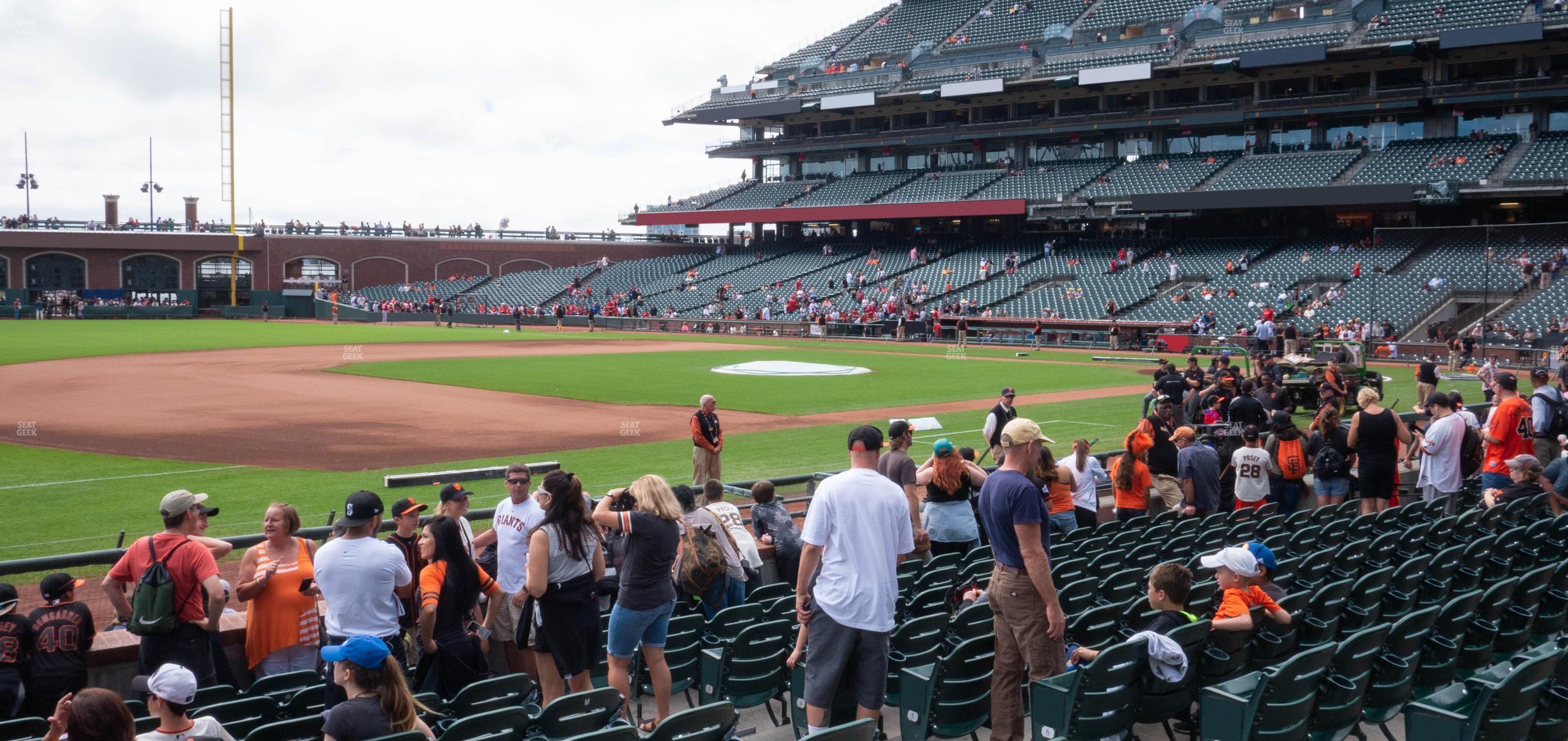 Seating view for Oracle Park Section Premium Field Club 123