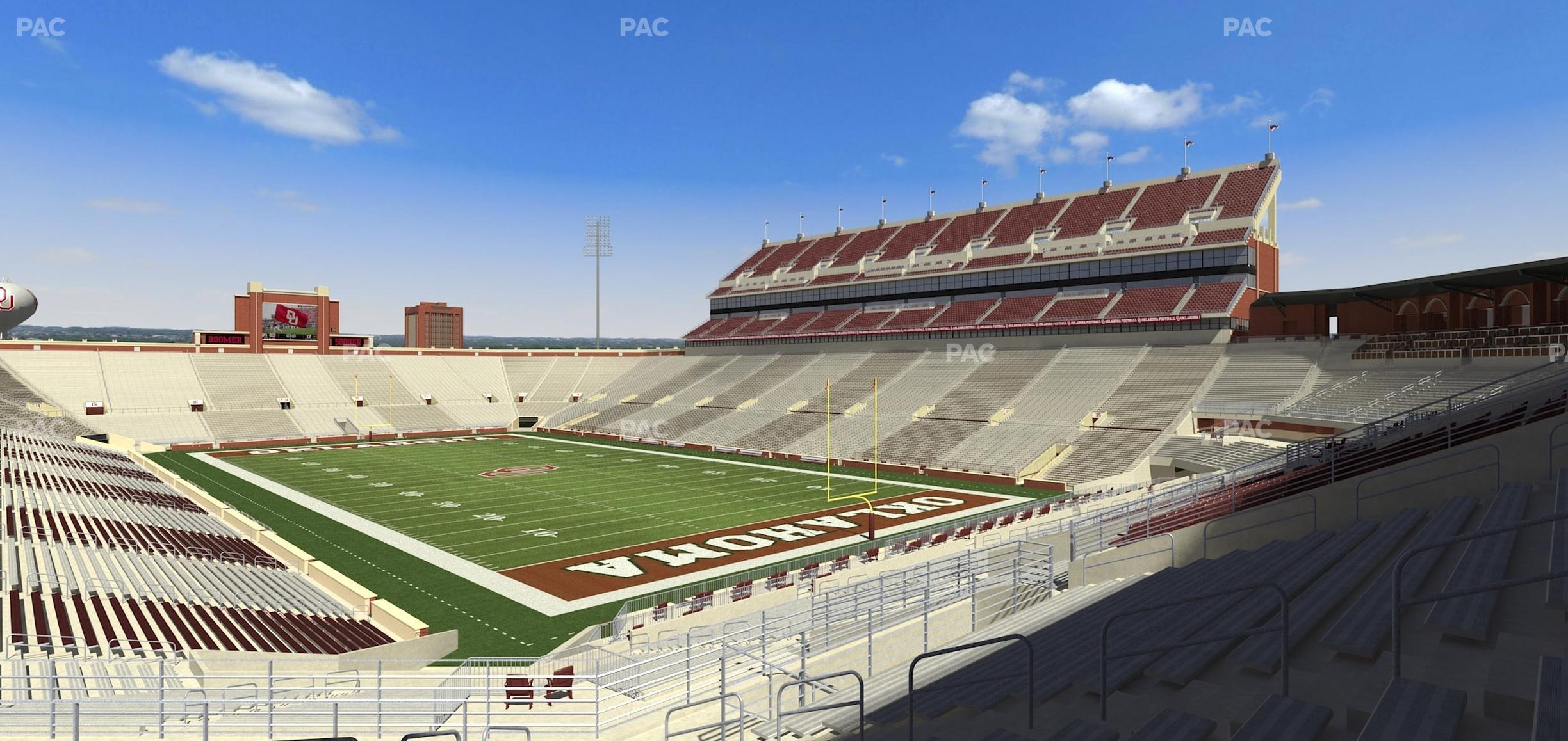 Seating view for Gaylord Family Oklahoma Memorial Stadium Section 48