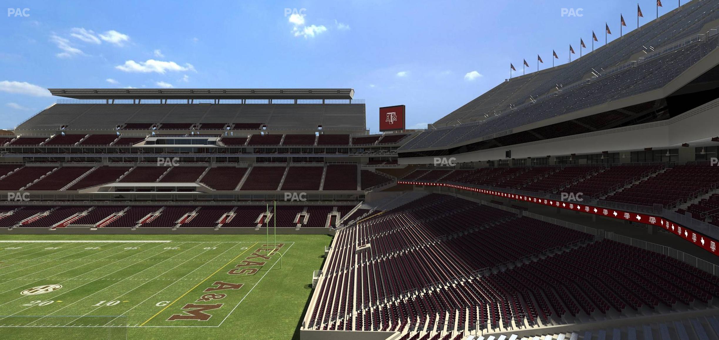 Seating view for Kyle Field Section Zone Club 15