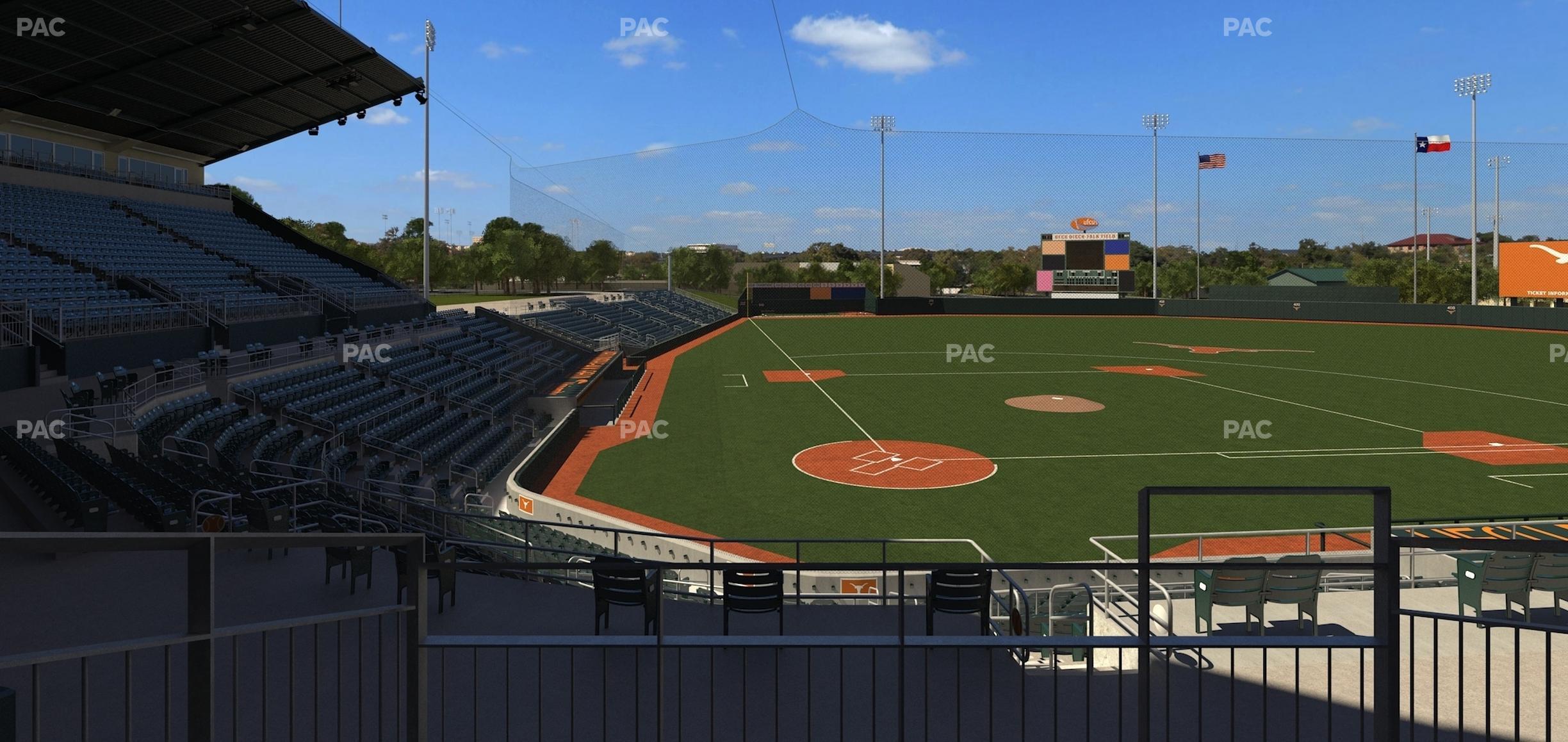 Seating view for UFCU Disch-Falk Field Section 104