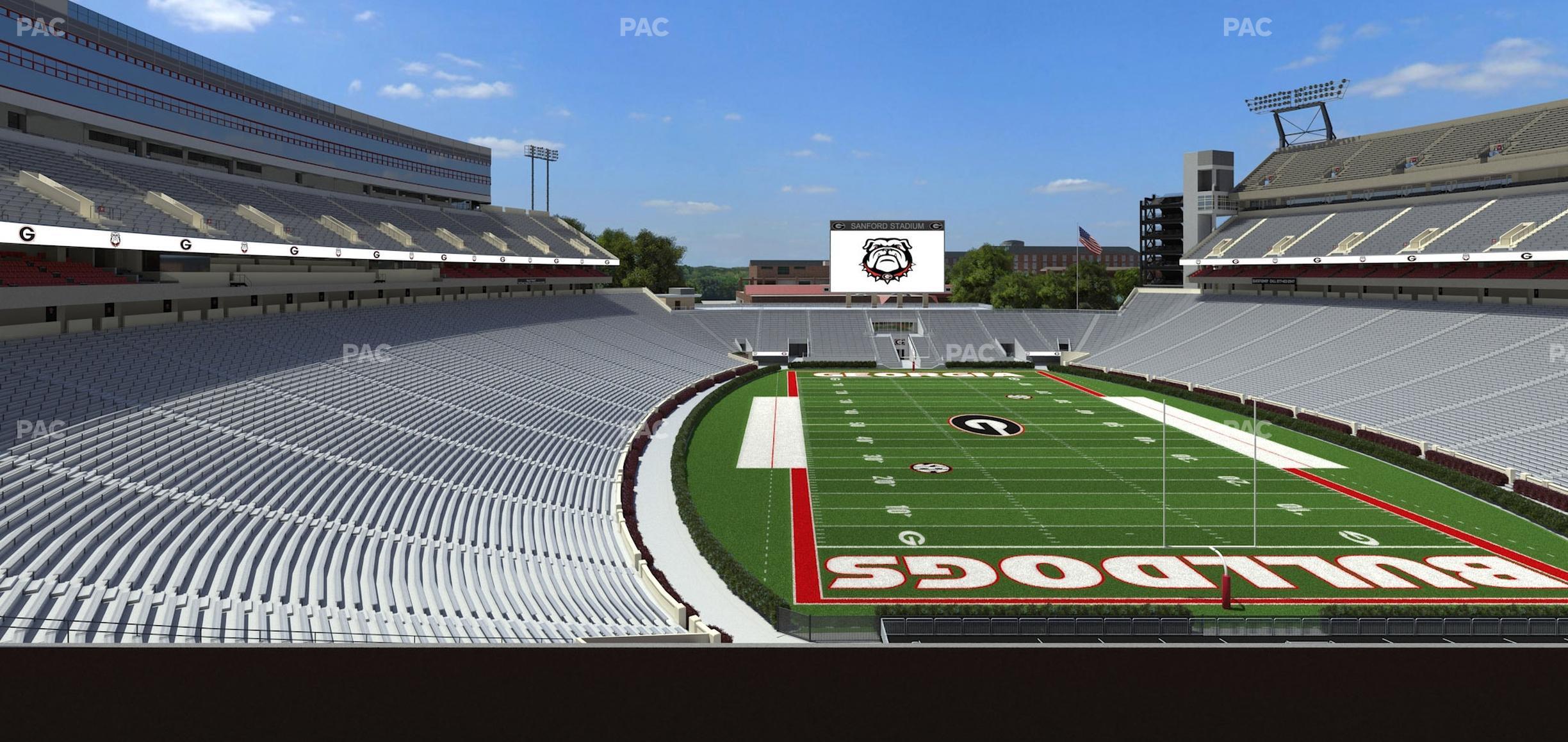 Seating view for Sanford Stadium Section East Upper Club 221