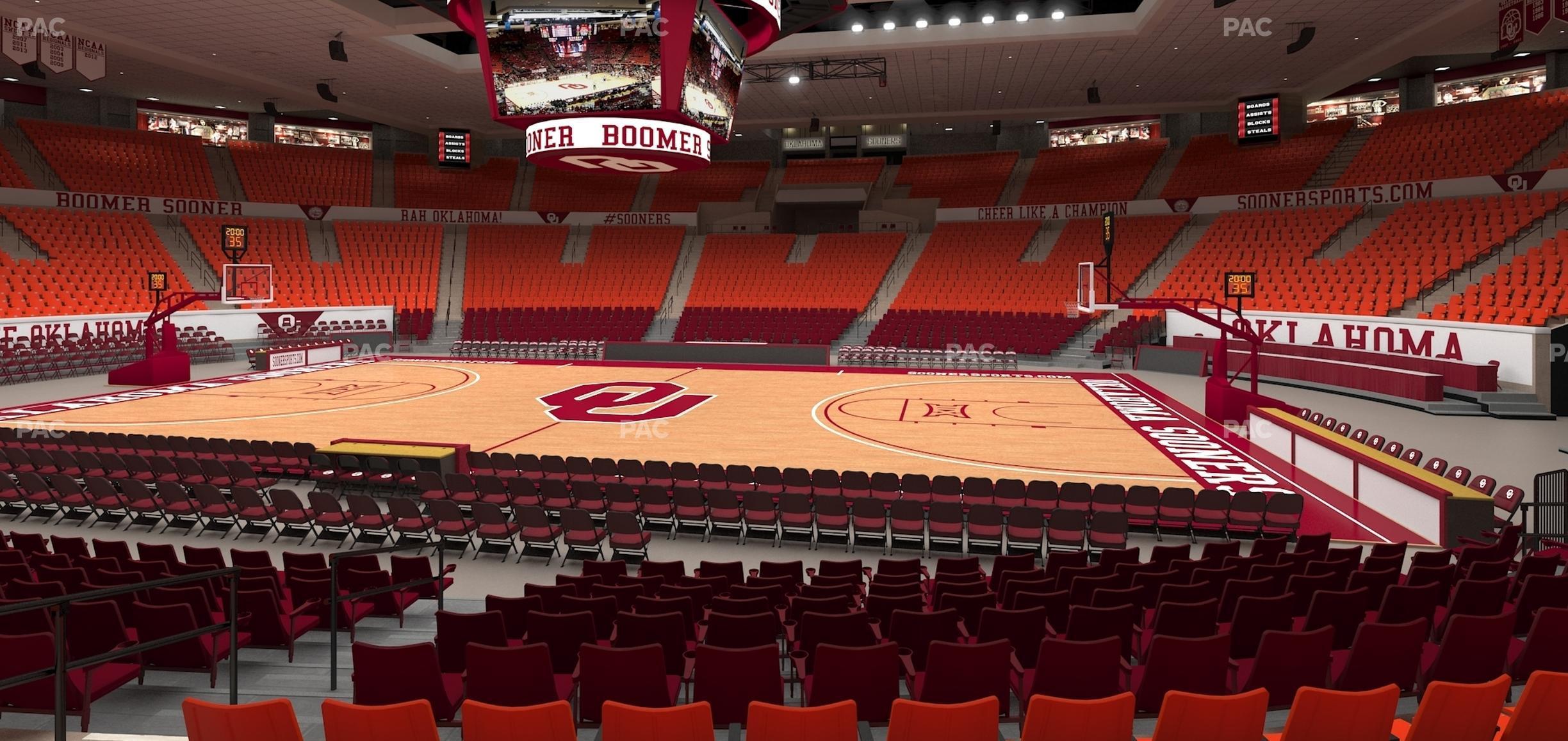 Seating view for Lloyd Noble Center Section 106