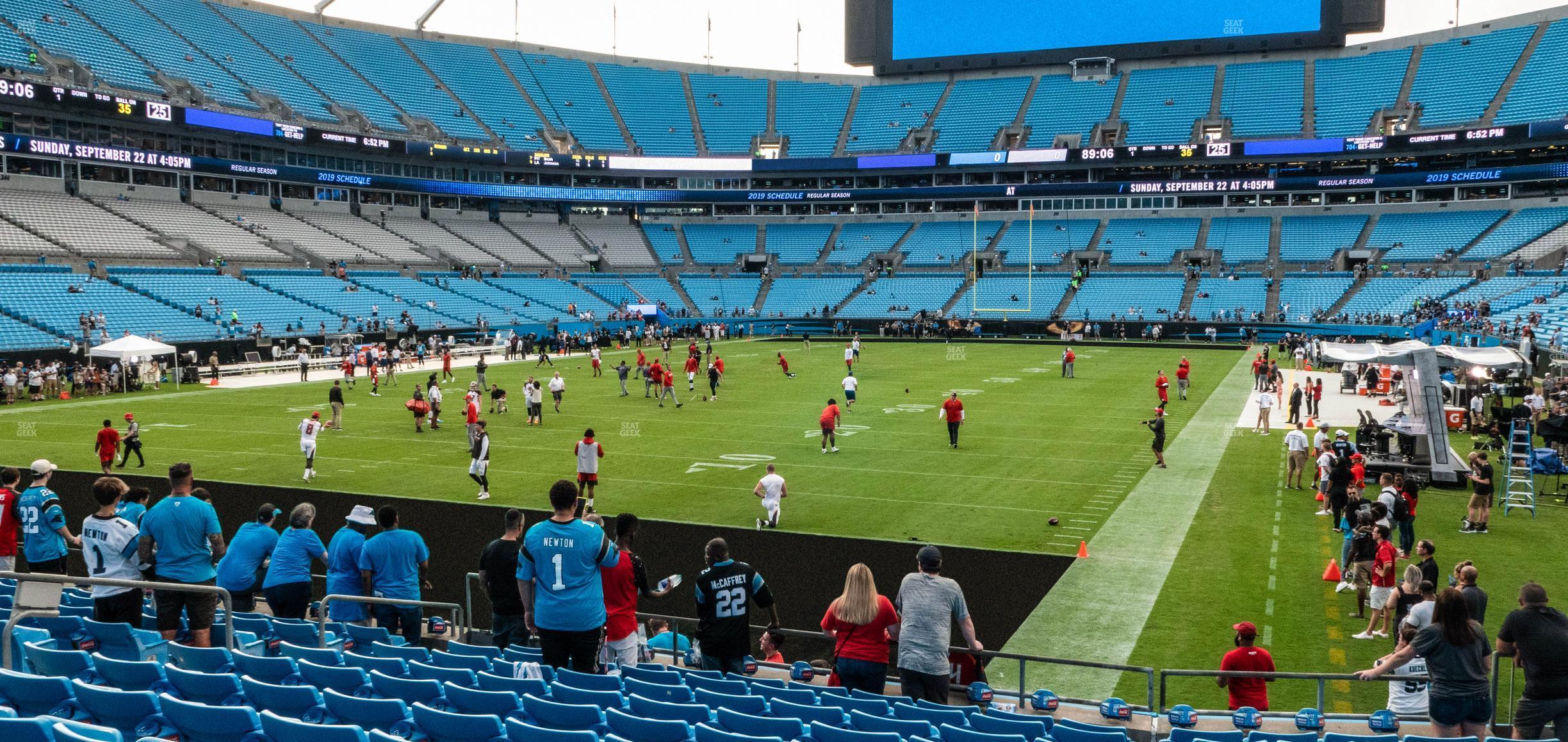 Seating view for Bank of America Stadium Section 119