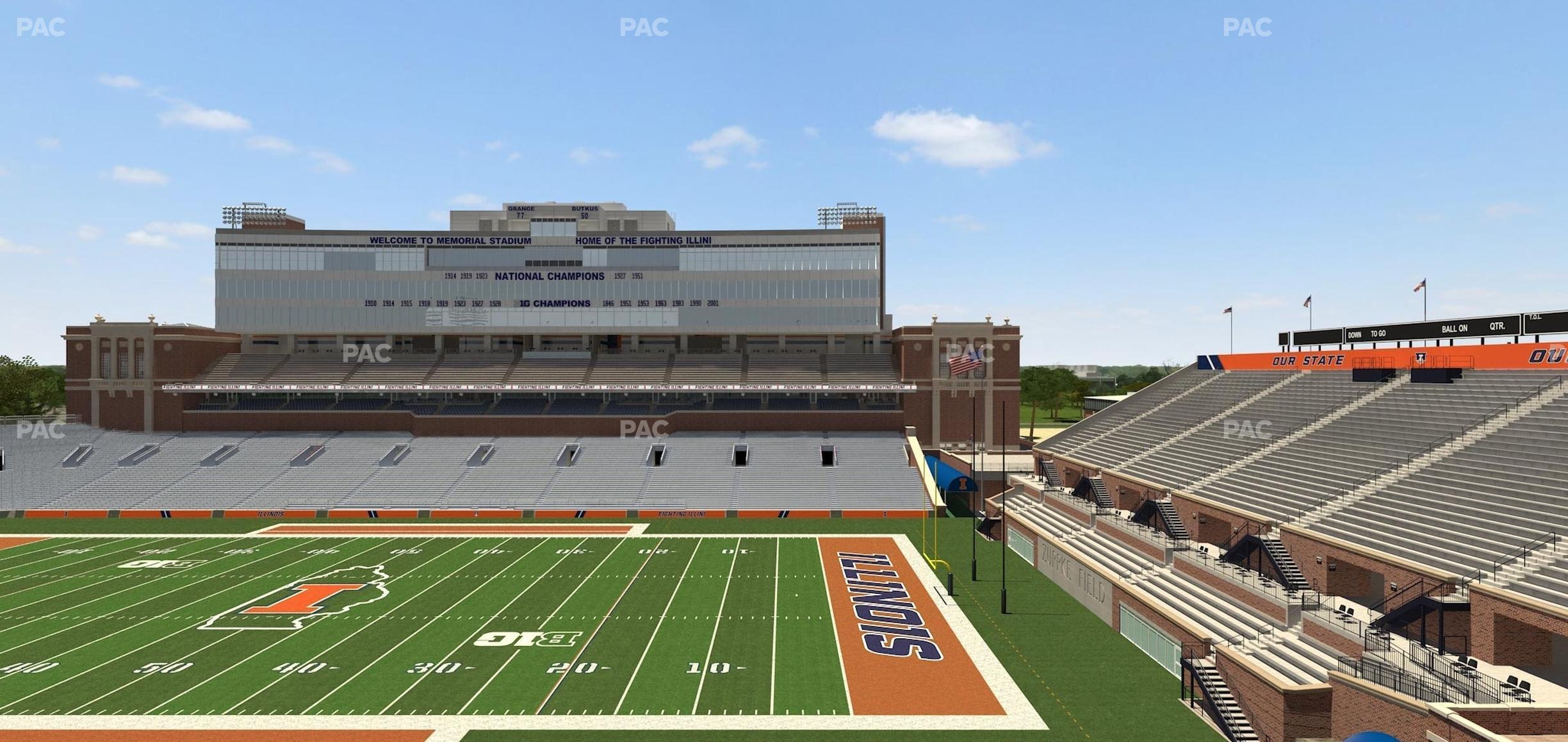 Seating view for Memorial Stadium - IL Section 202