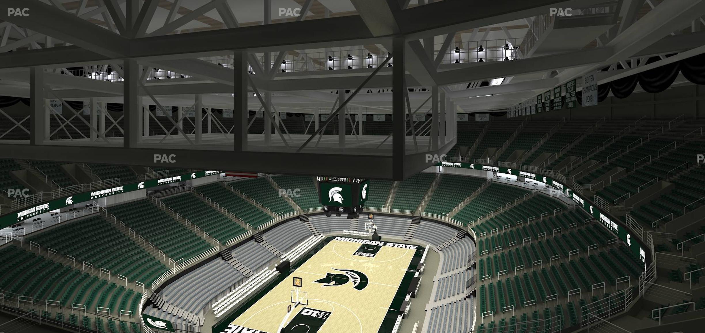 Seating view for Jack Breslin Student Events Center Section Bleachers 216