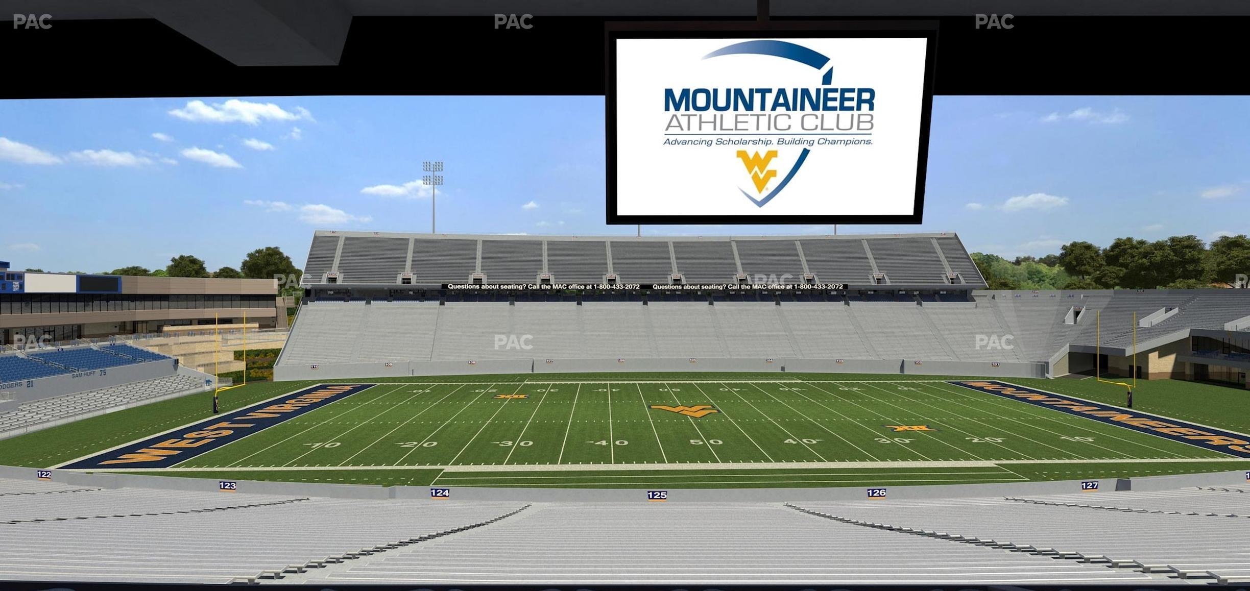 Seating view for Mountaineer Field at Milan Puskar Stadium Section Field Box 55