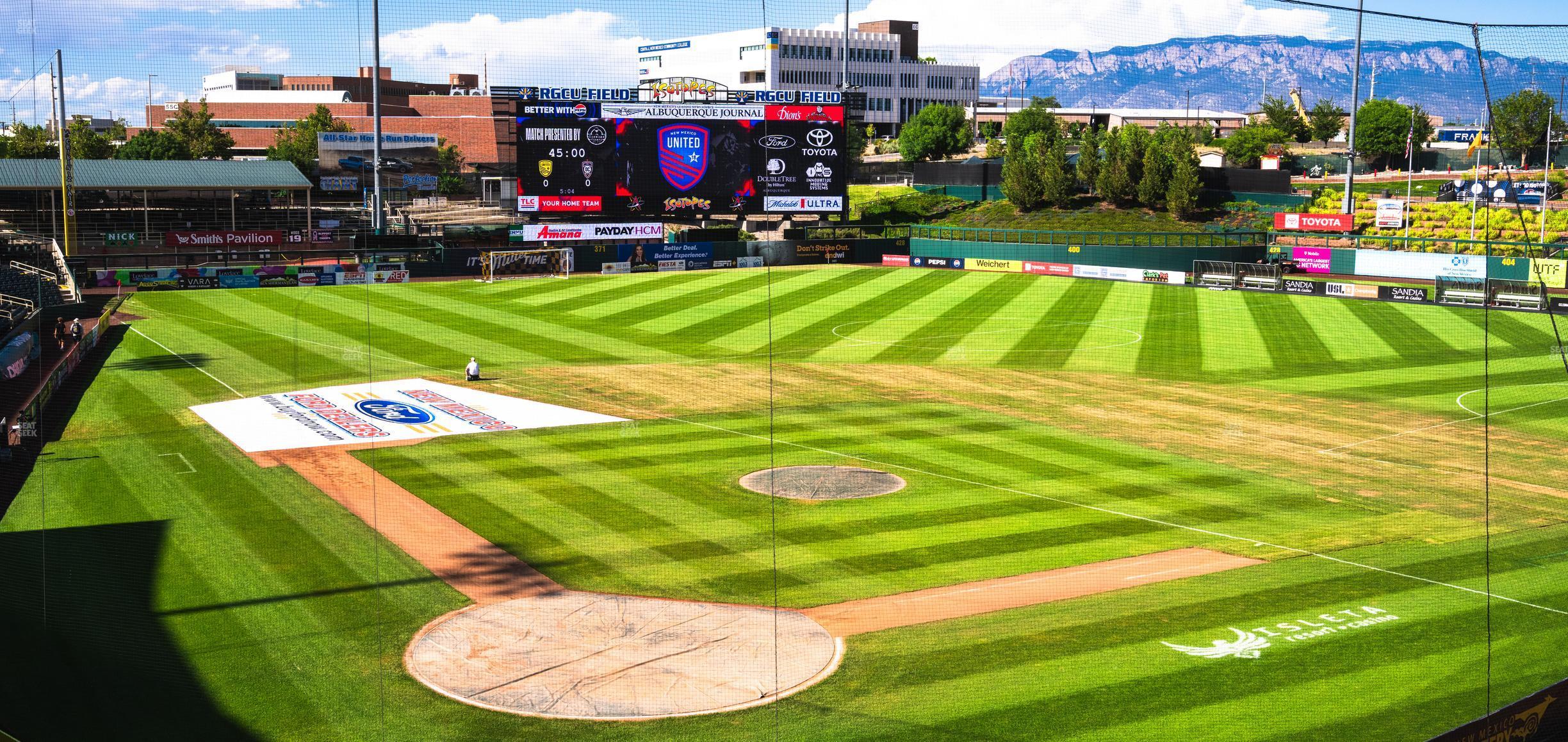 Seating view for Rio Grande Credit Union Field at Isotopes Park Section Club 304