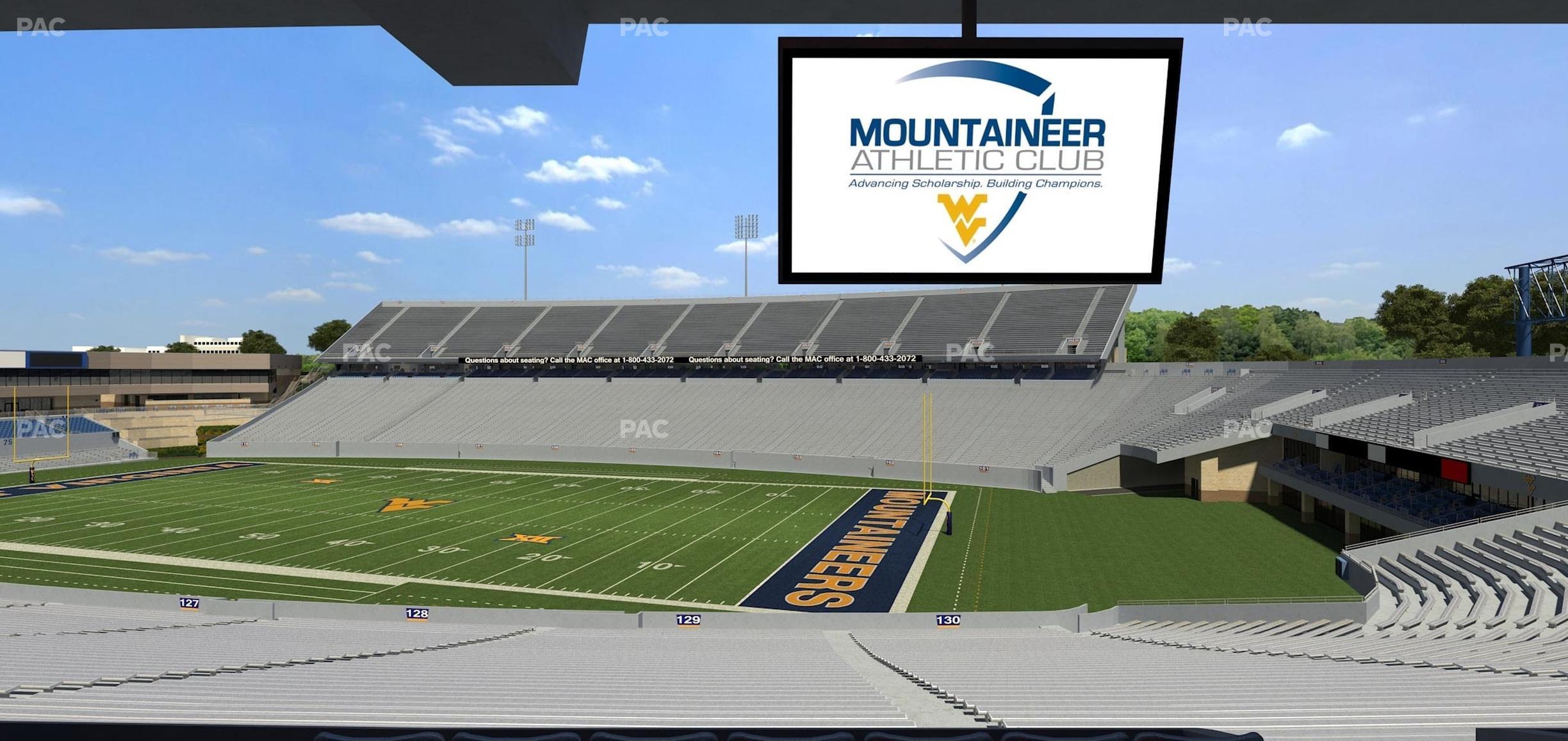 Seating view for Mountaineer Field at Milan Puskar Stadium Section Field Box 73