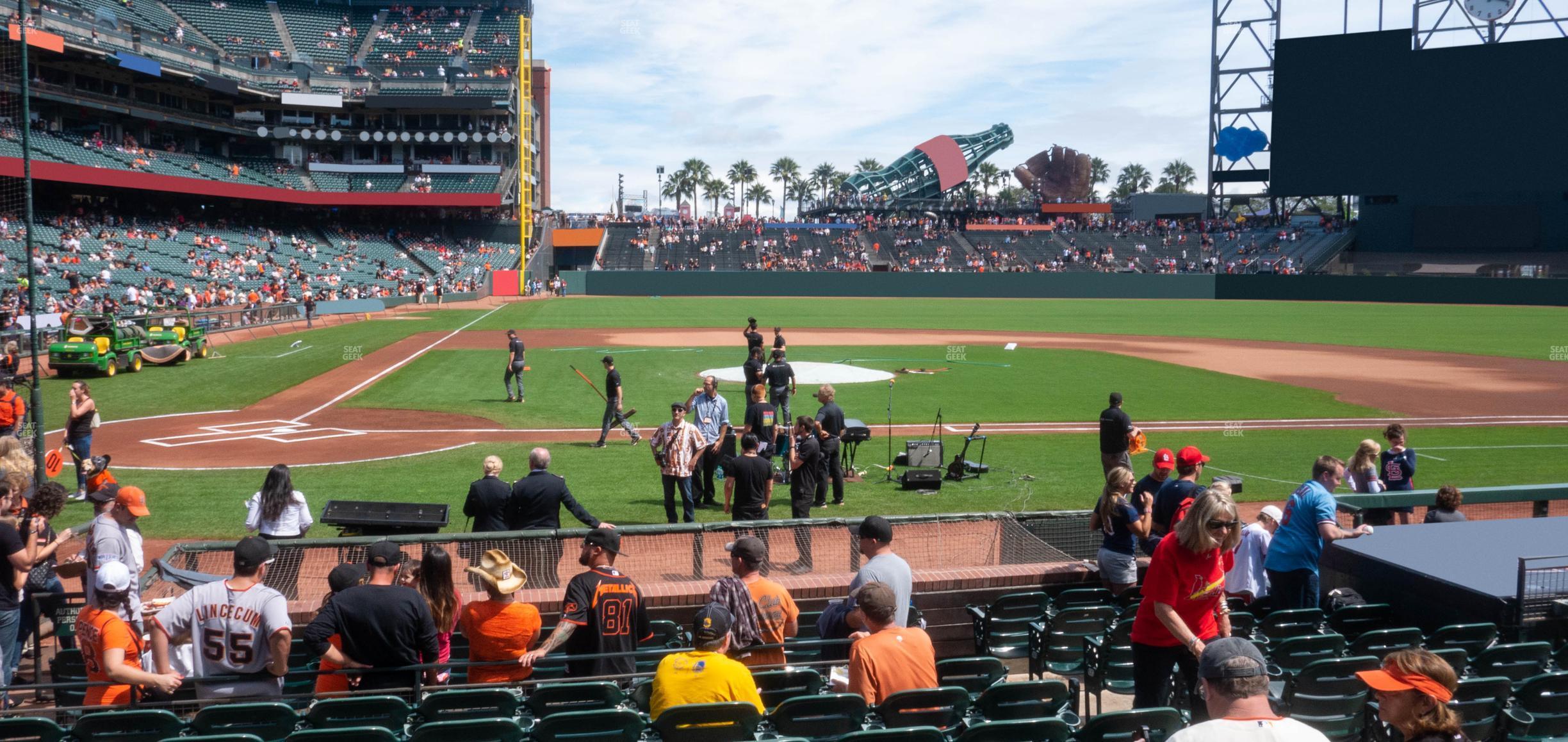 Seating view for Oracle Park Section Premium Field Club 110