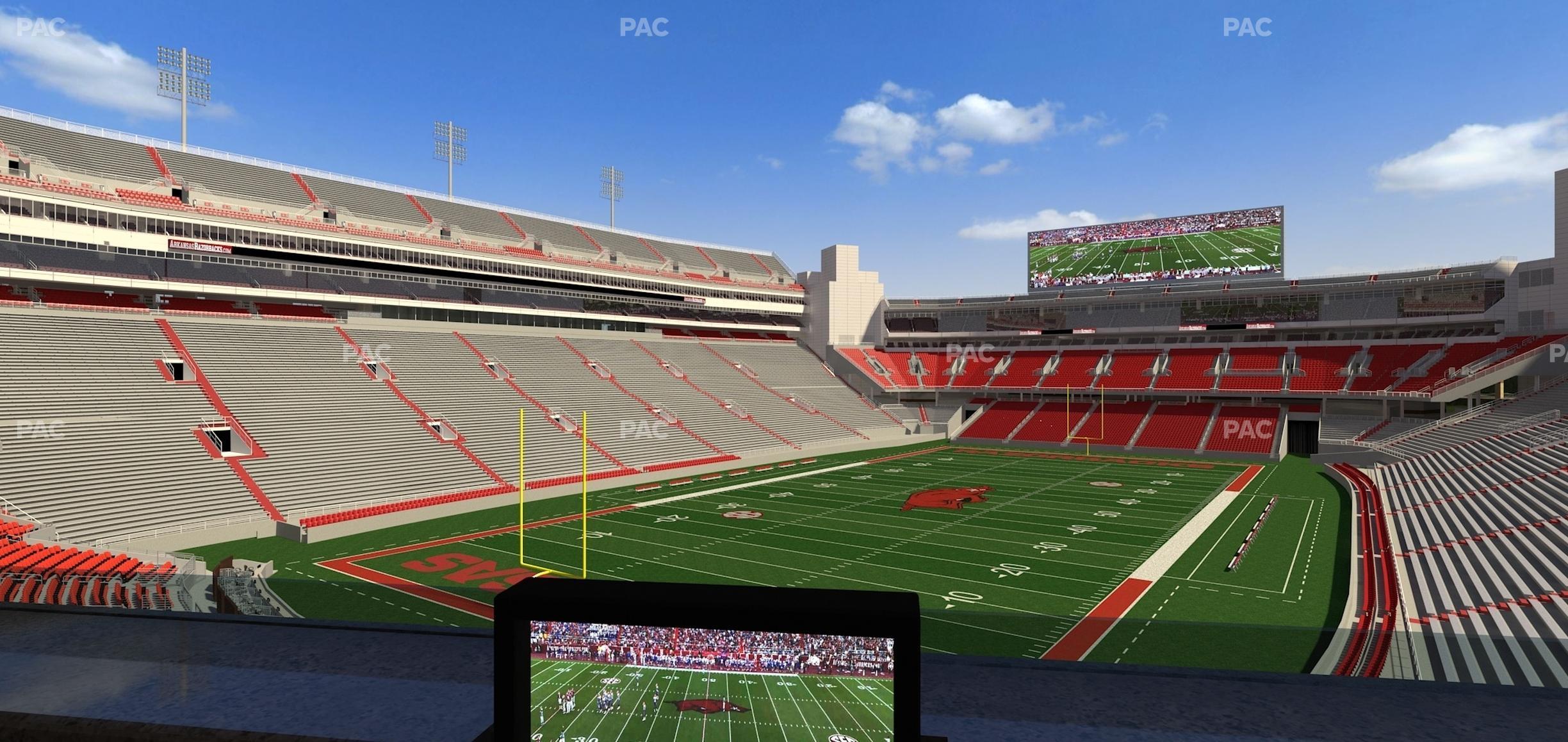 Seating view for Razorback Stadium Section Loge 67