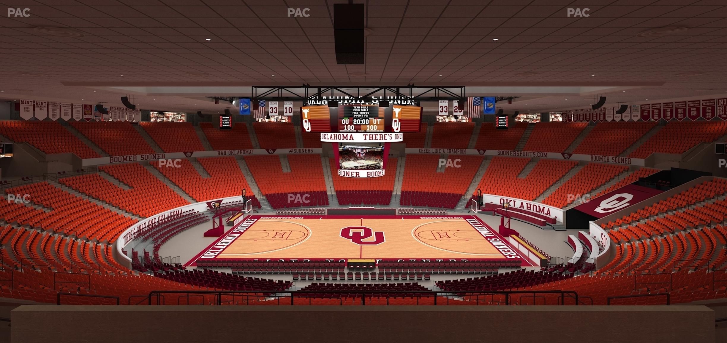 Seating view for Lloyd Noble Center Section 207