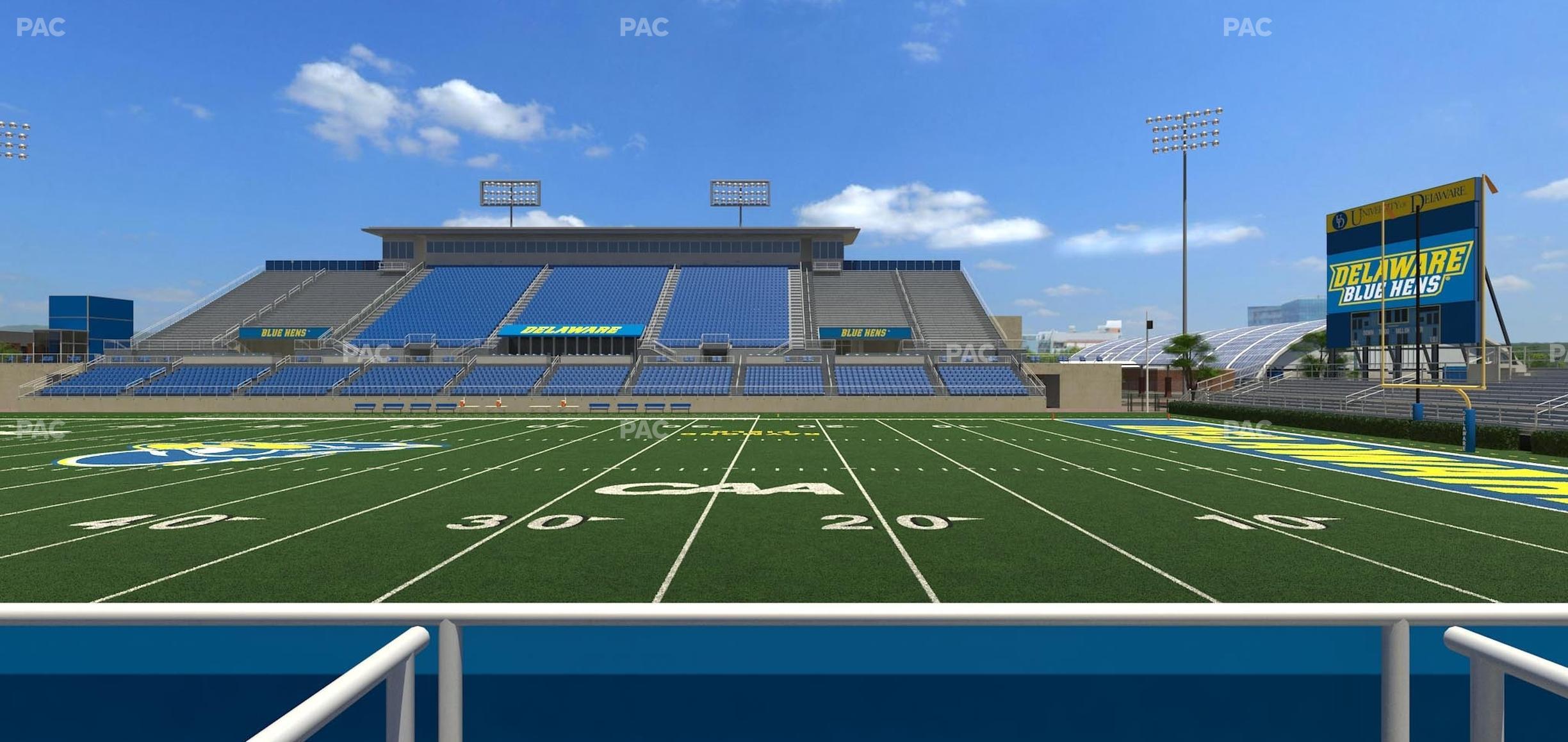 Seating view for Delaware Stadium Section East Box 63