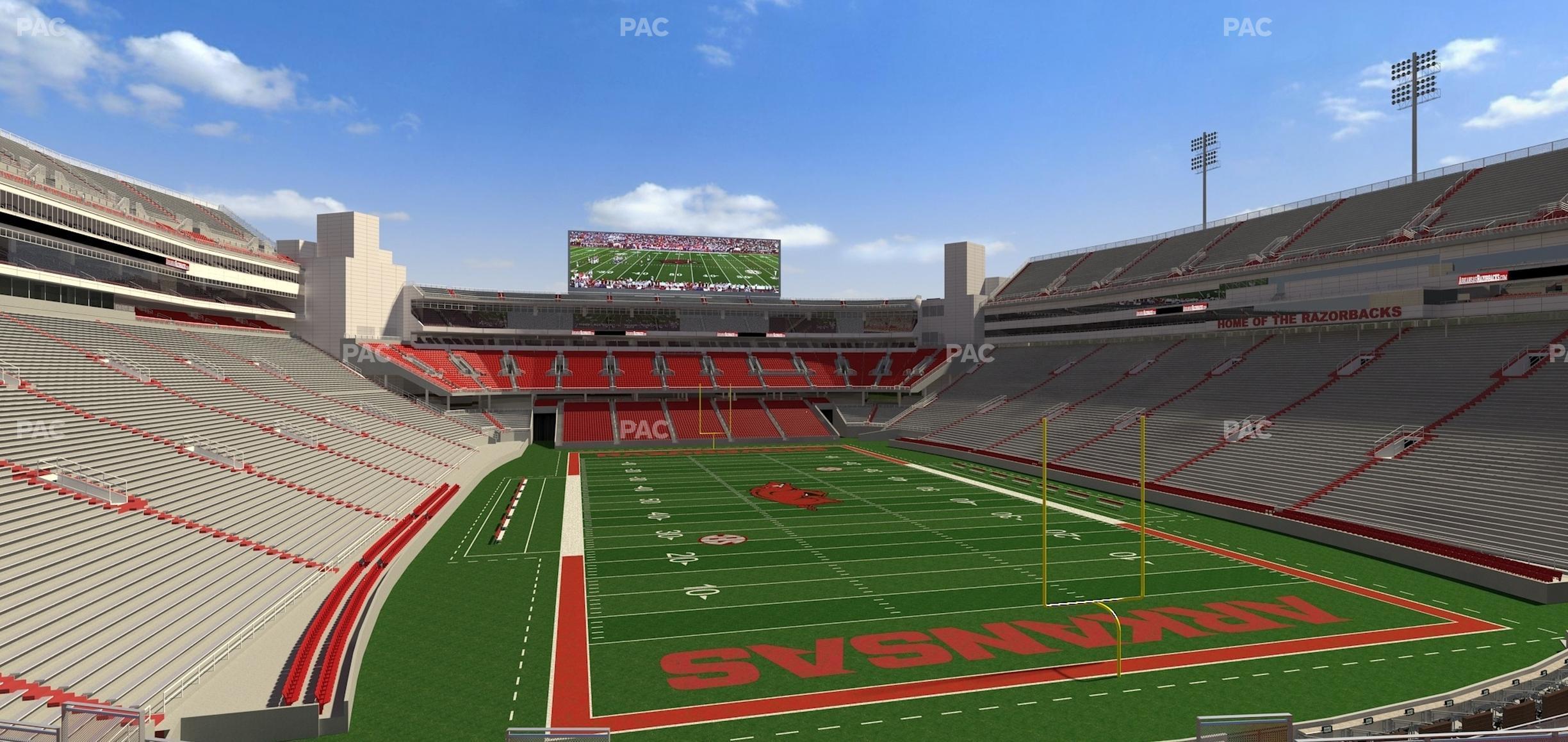 Seating view for Razorback Stadium Section 116