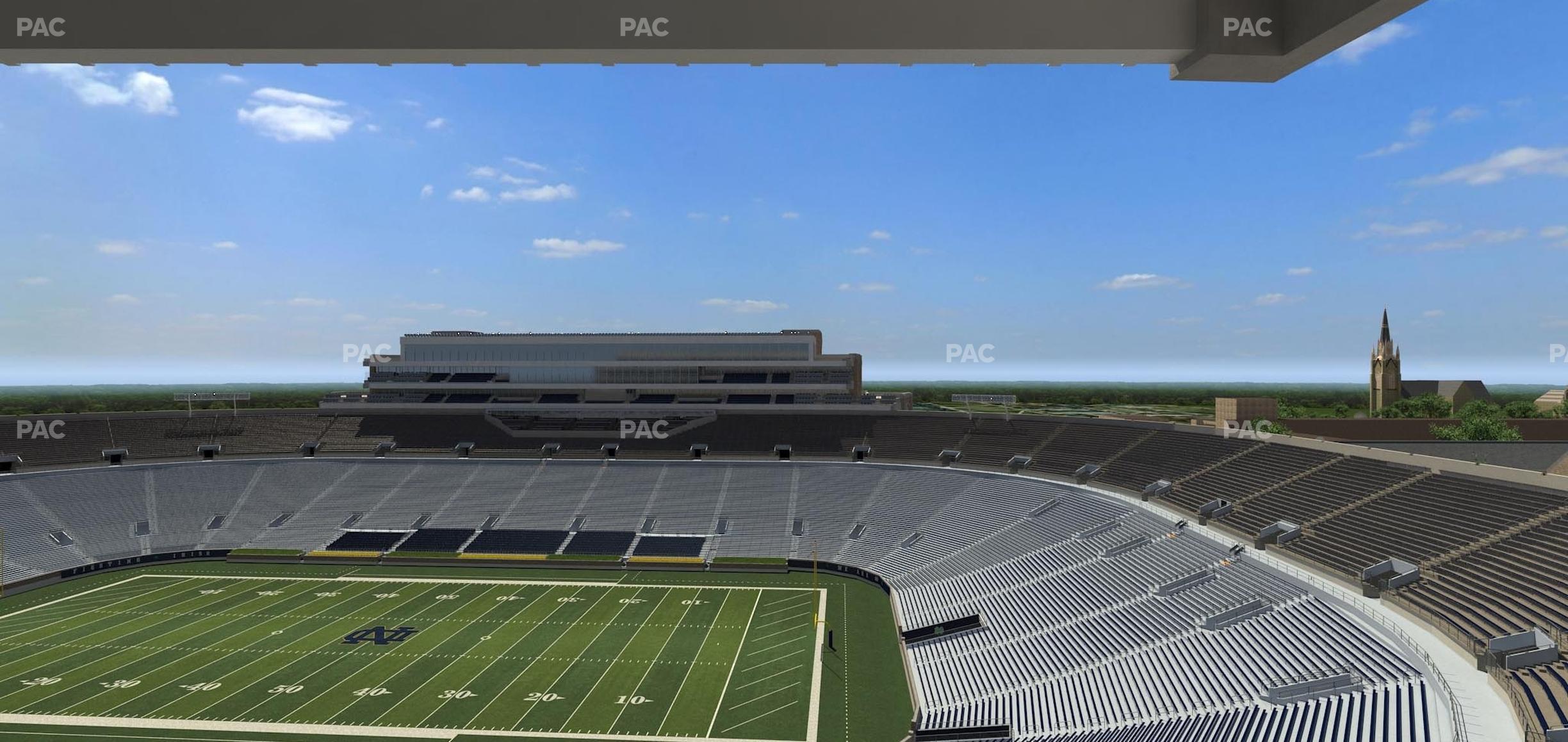 Seating view for Notre Dame Stadium Section Corbett Club 801