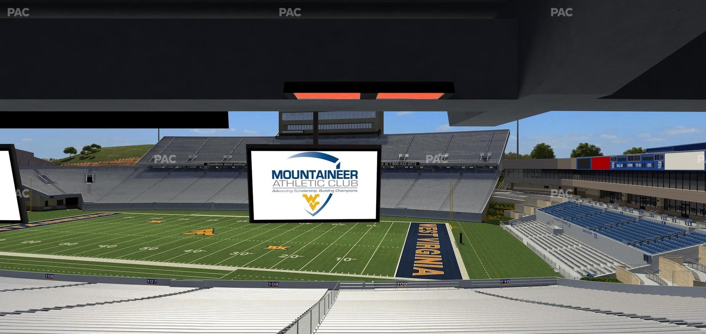 Seating view for Mountaineer Field at Milan Puskar Stadium Section Field Box 32