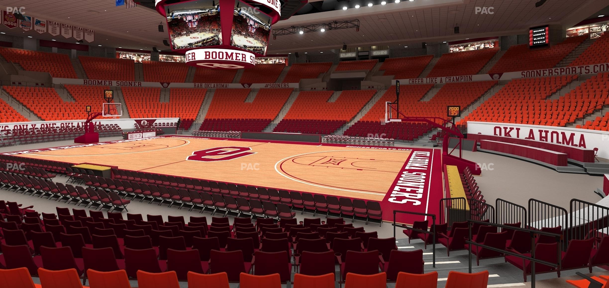 Seating view for Lloyd Noble Center Section 105