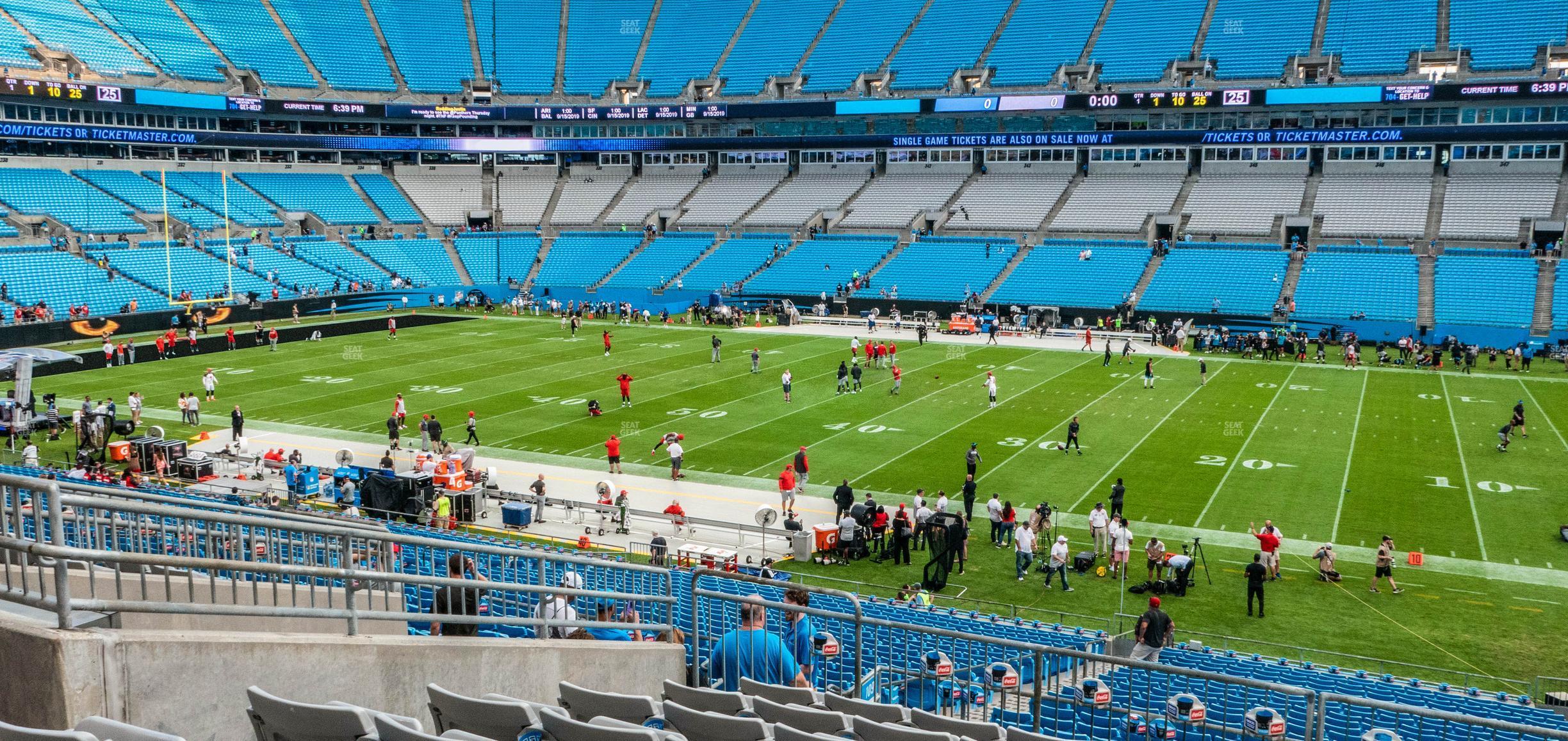 Seating view for Bank of America Stadium Section 313