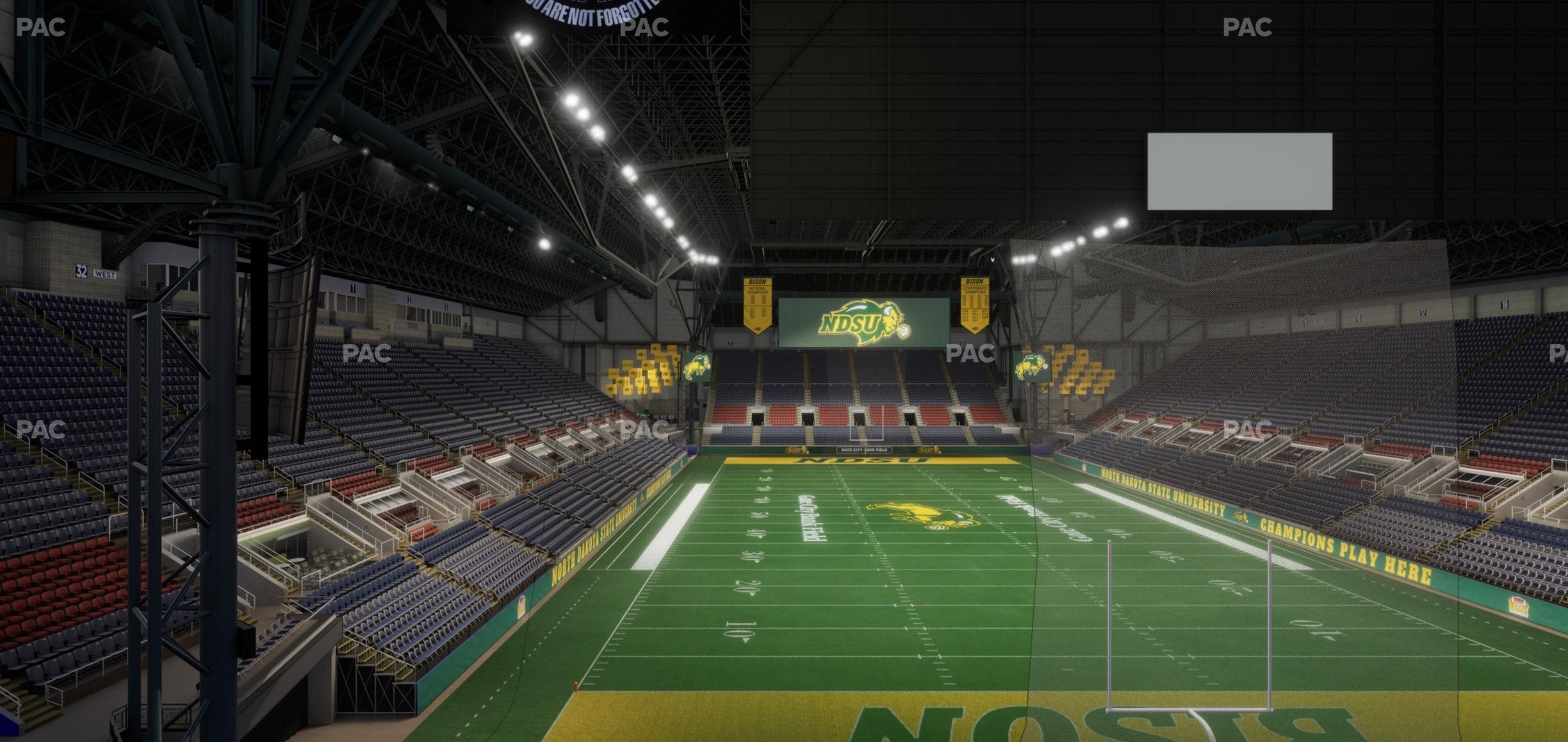 Seating view for Fargodome Section Elevated 28