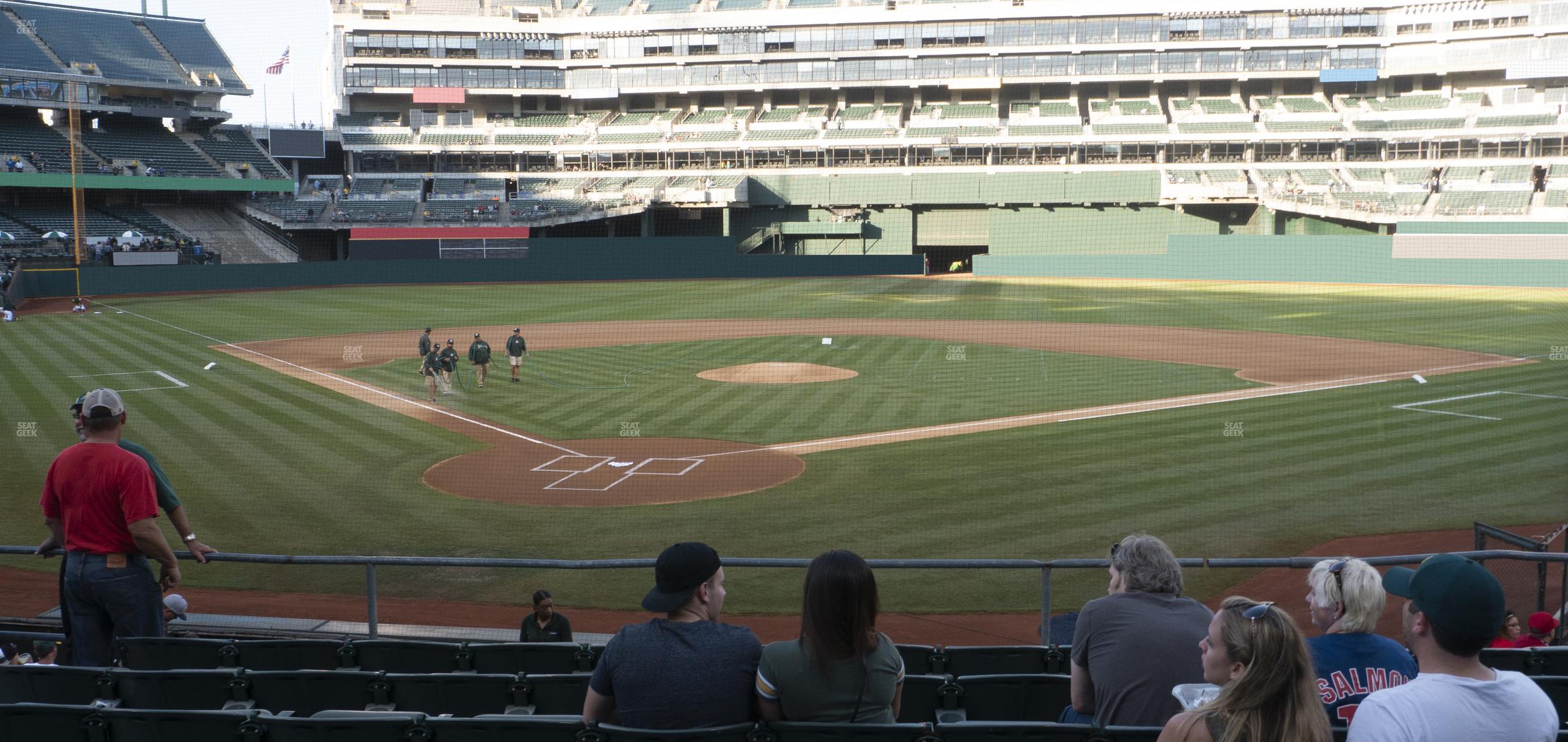 Seating view for Oakland Coliseum Section Front 116