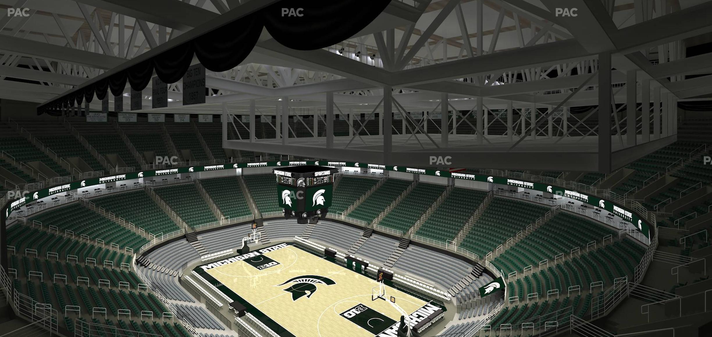 Seating view for Jack Breslin Student Events Center Section Bleachers 222