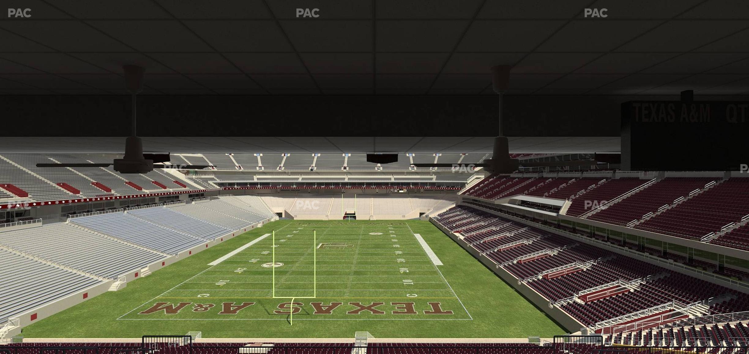 Seating view for Kyle Field Section Zone Club 6