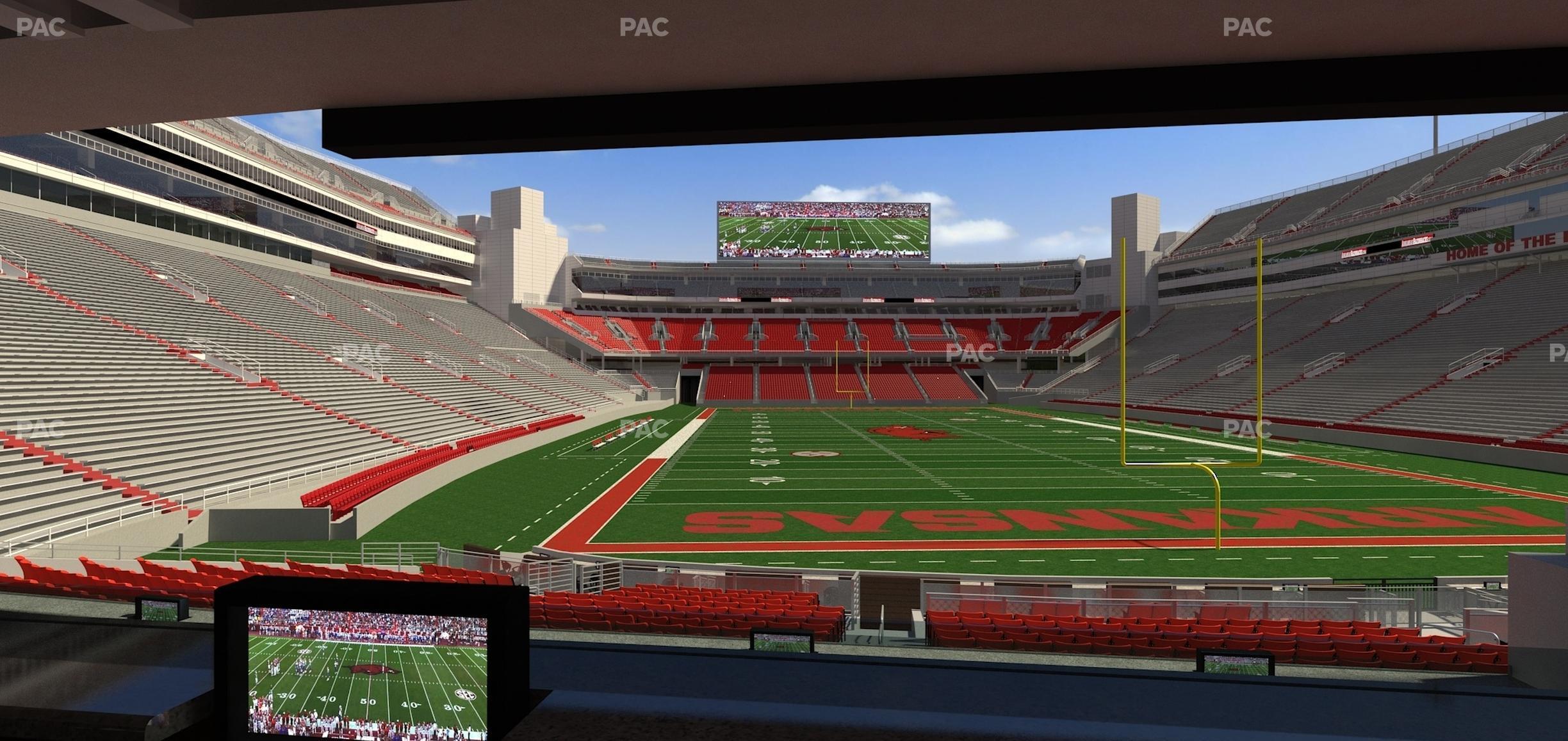 Seating view for Razorback Stadium Section Loge 55