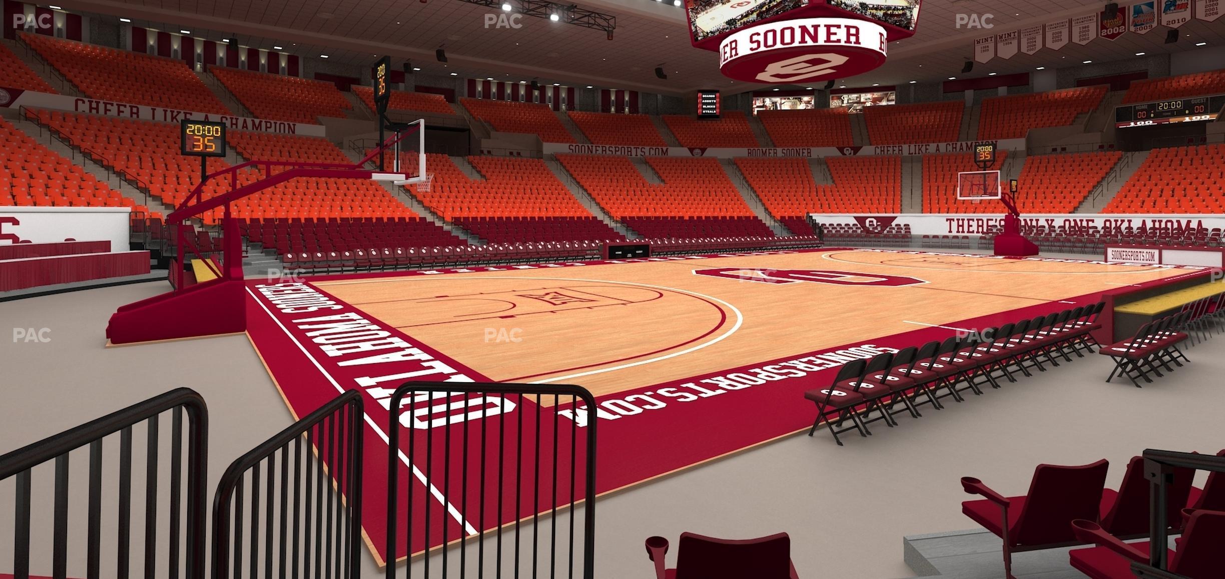 Seating view for Lloyd Noble Center Section F 10