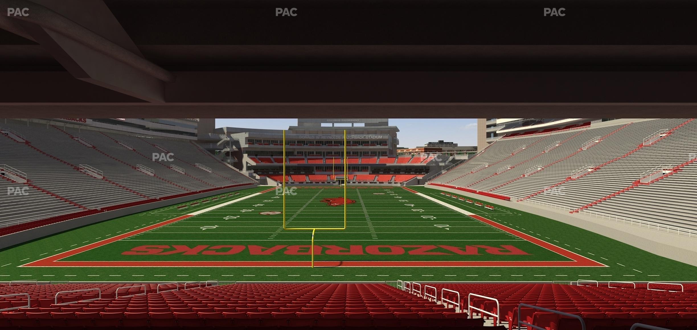 Seating view for Razorback Stadium Section 132